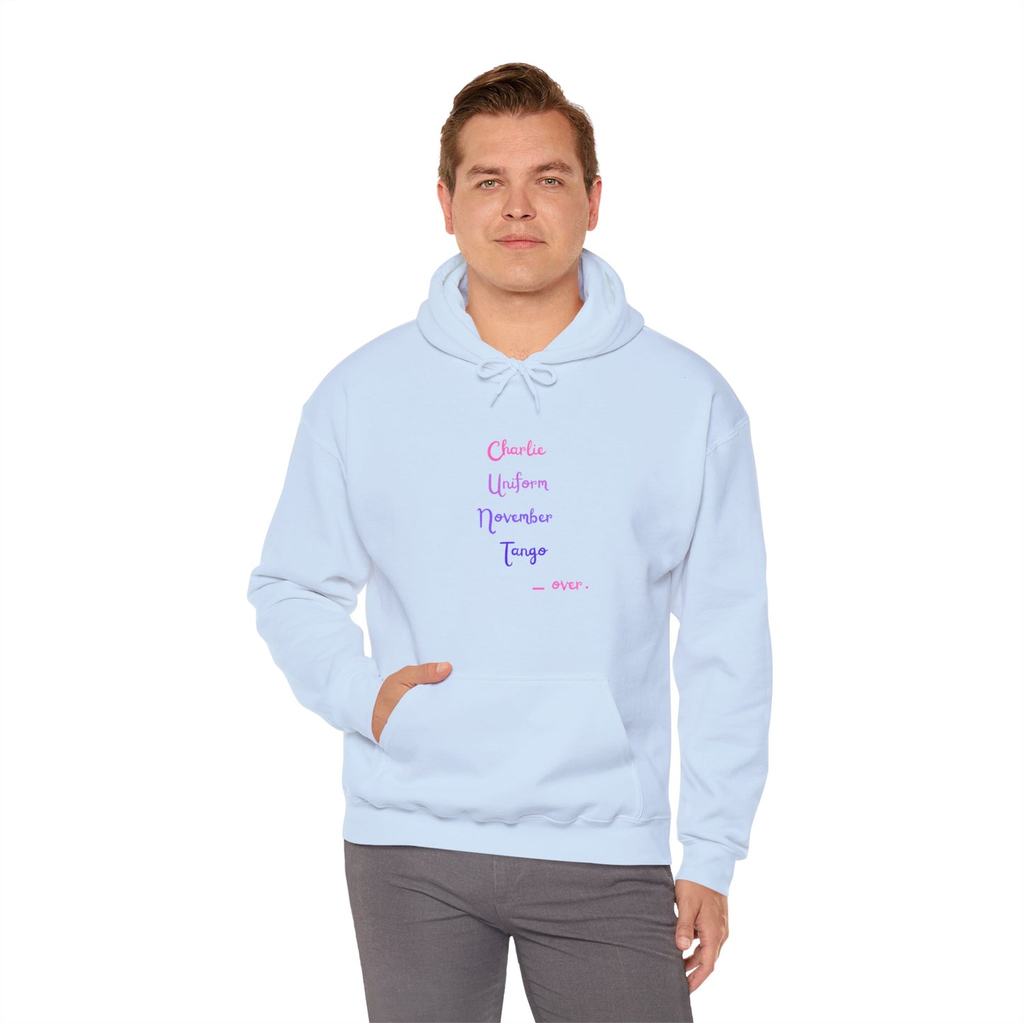 Charlie Uniform November Tango  over. Unisex Heavy Blend™ Hooded Sweatshirt