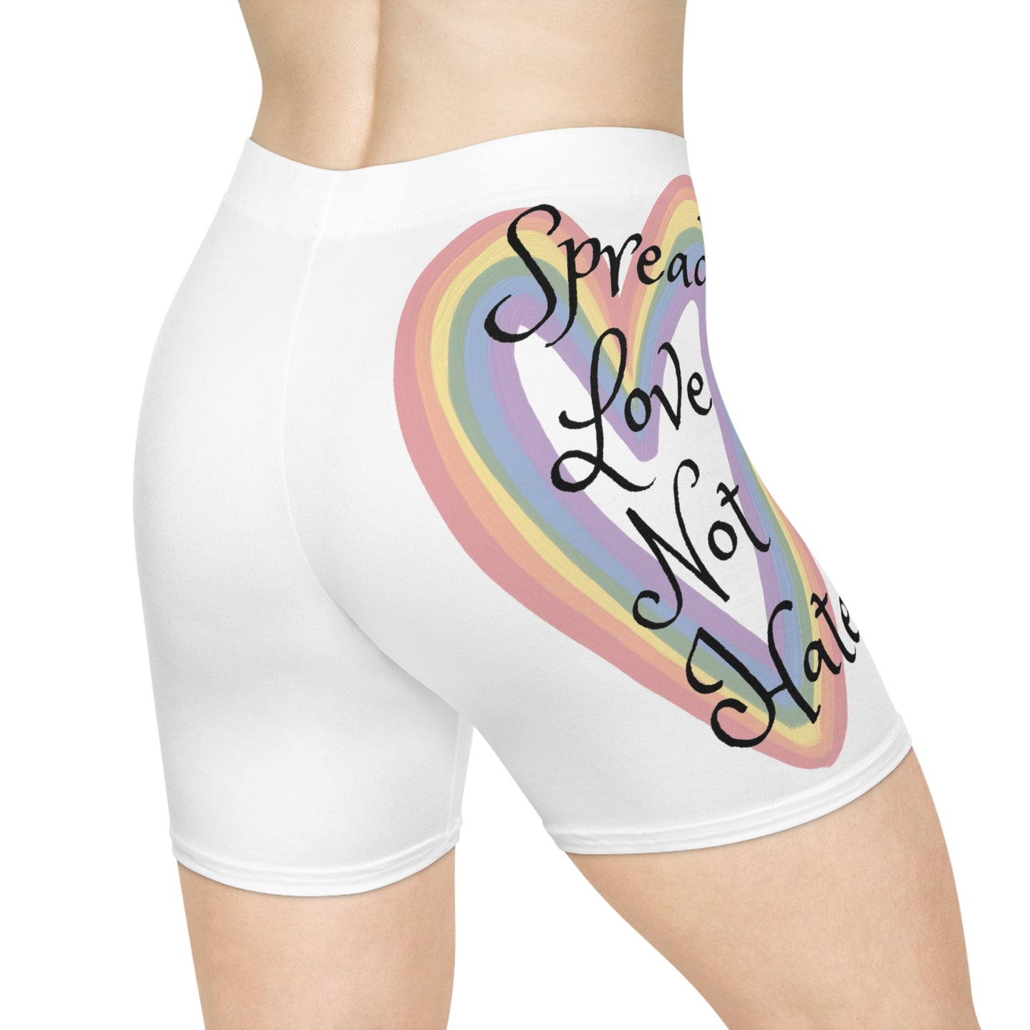 Spread love not hate Women's Biker Shorts (AOP)