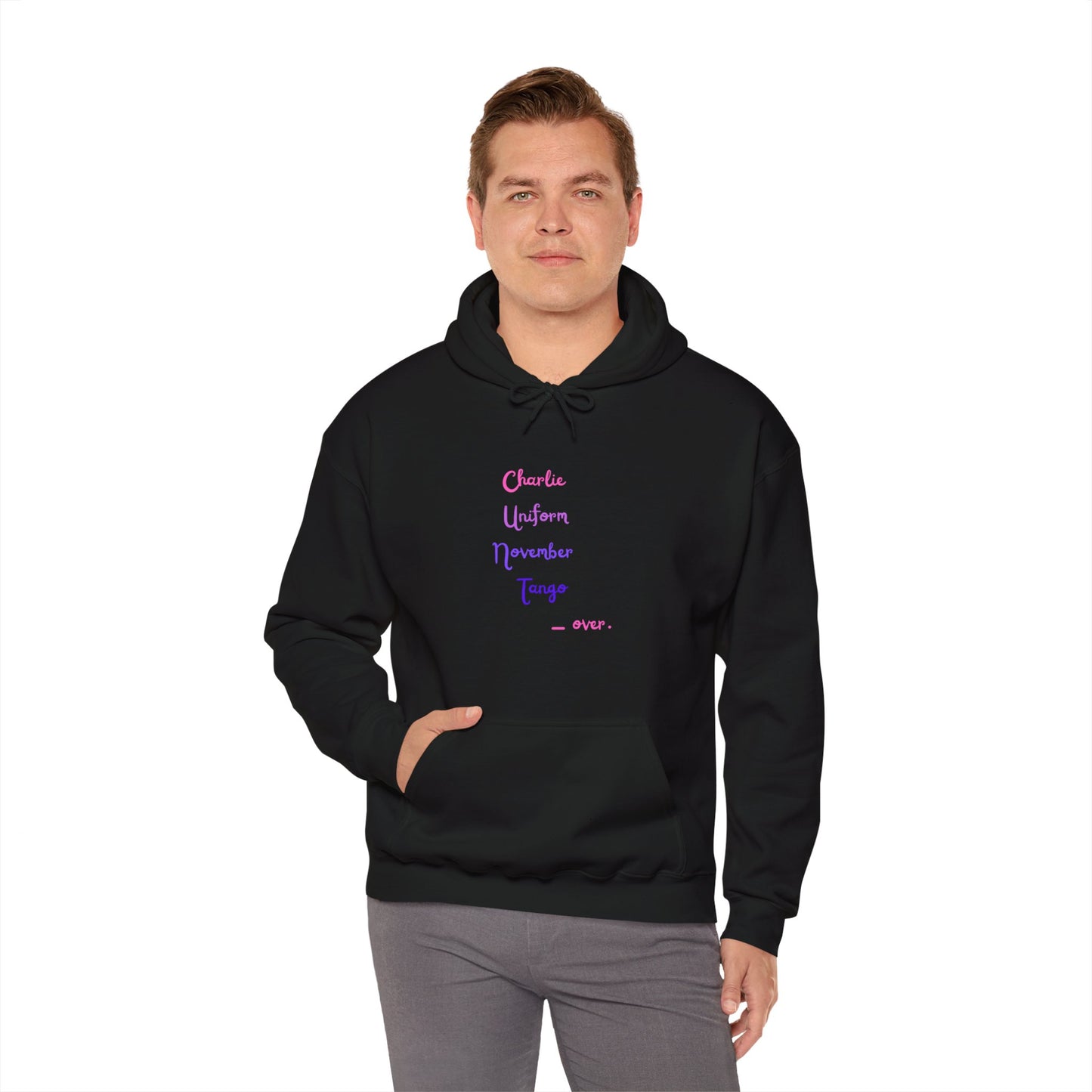 Charlie Uniform November Tango  over. Unisex Heavy Blend™ Hooded Sweatshirt