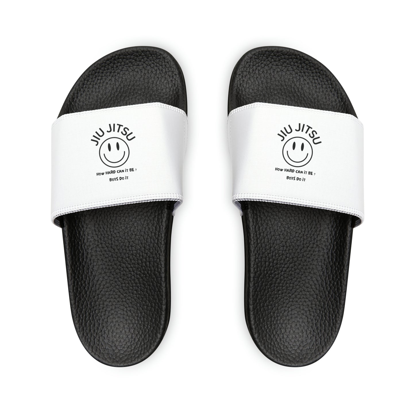 Jiu Jitsu How hard can it be? Boys do it Youth PU Slide Sandals