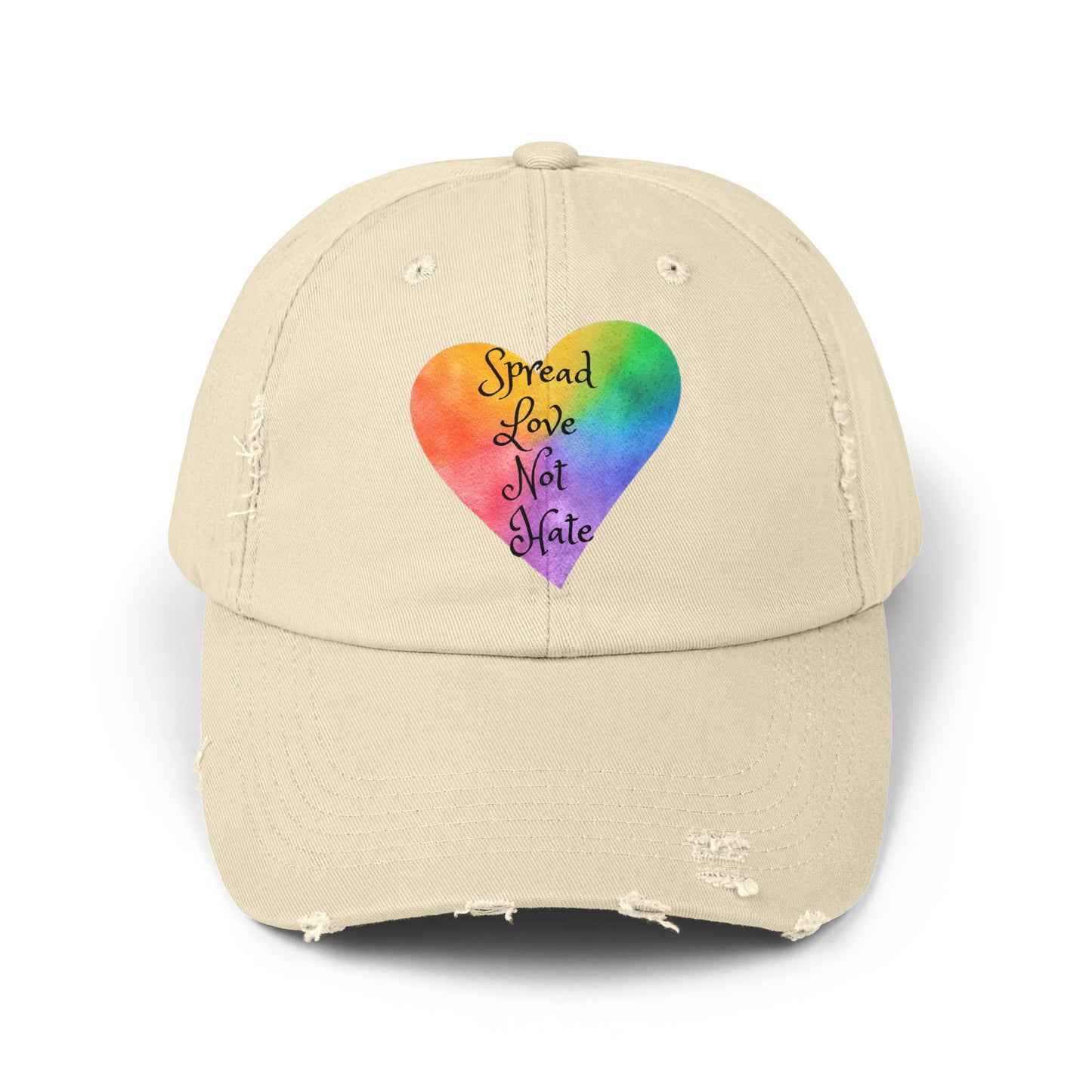 Spread love not hate Unisex Distressed Cap