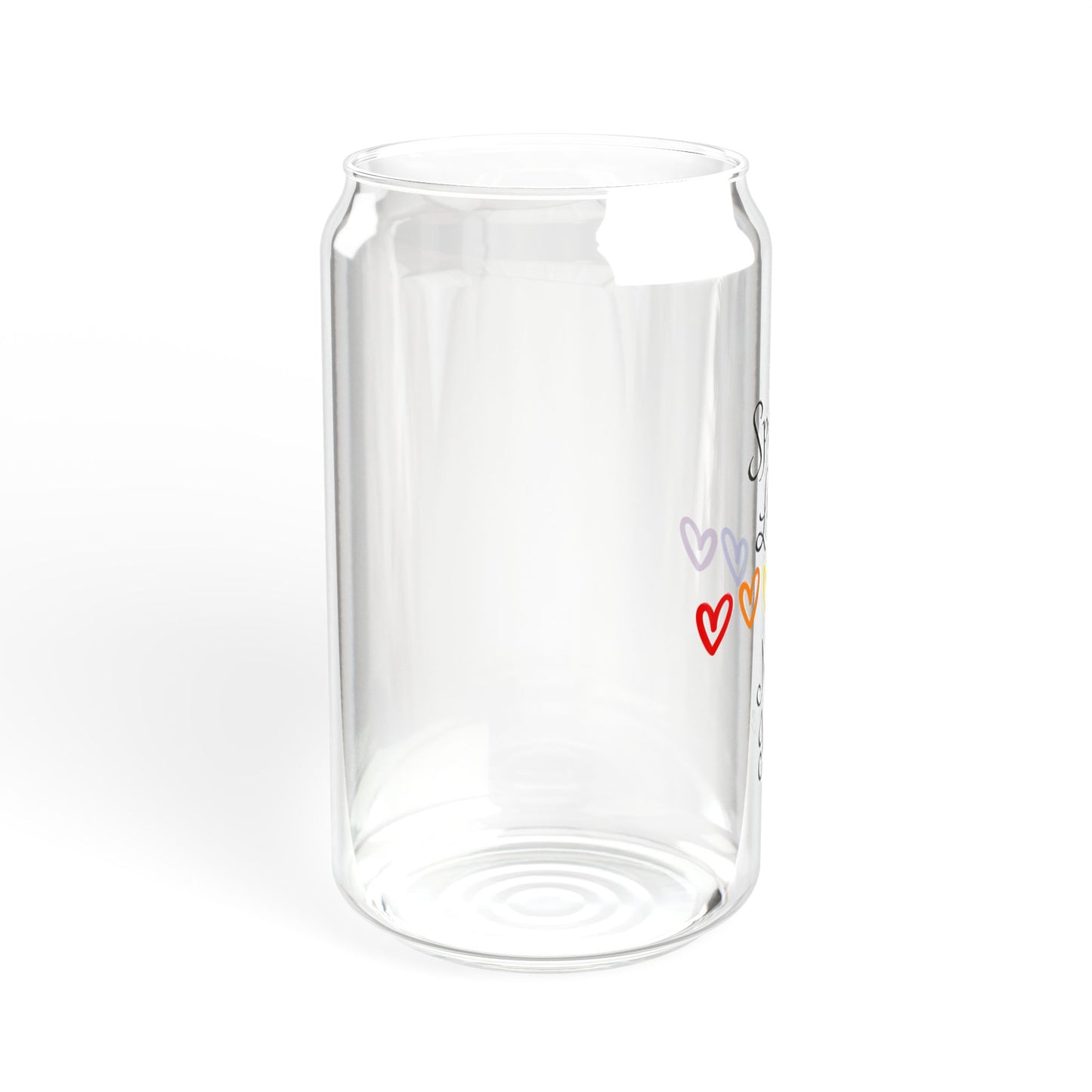 Spread Love Not Hate Sipper Glass, 16oz with or without lid and straw