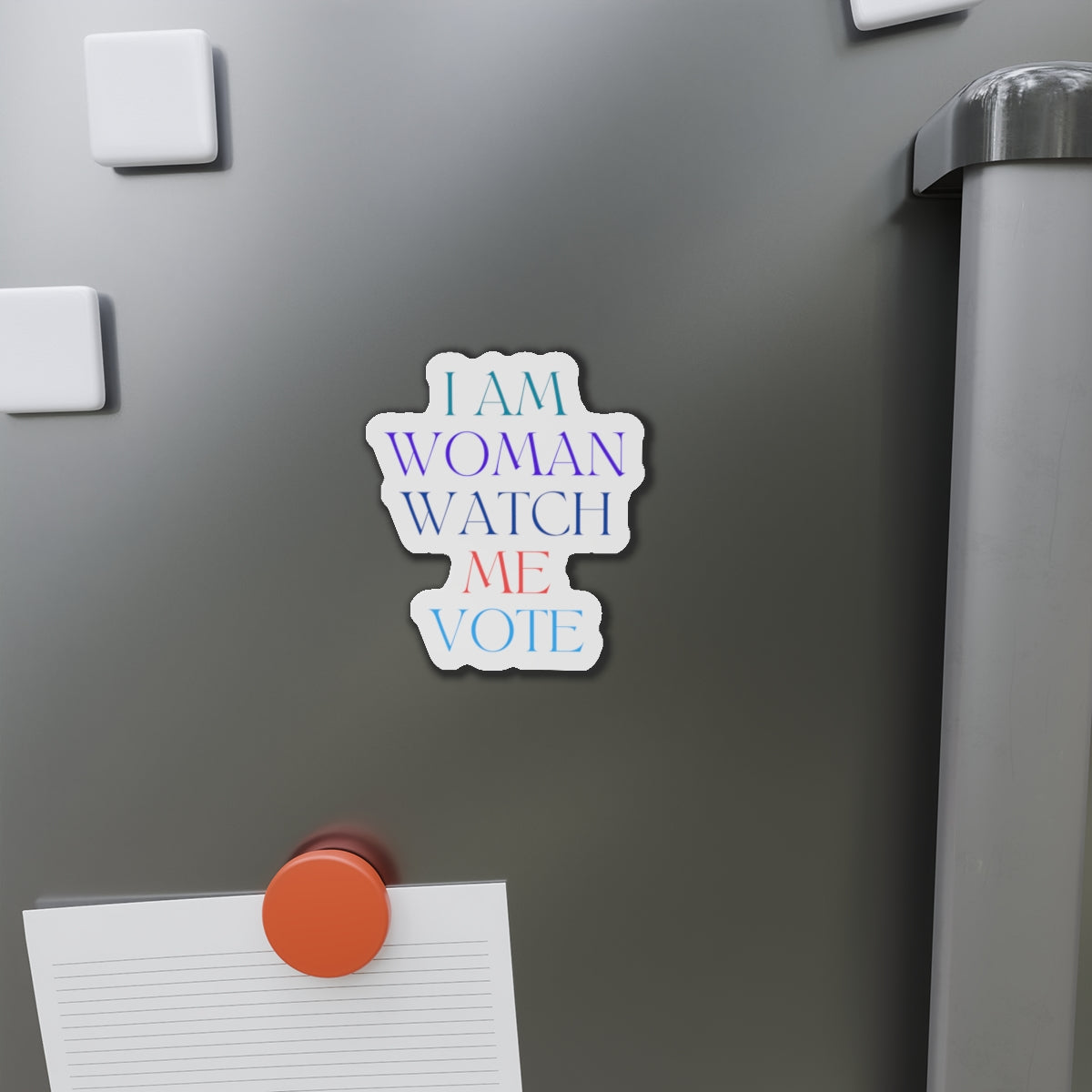 I am woman watch me vote Die-Cut Magnets