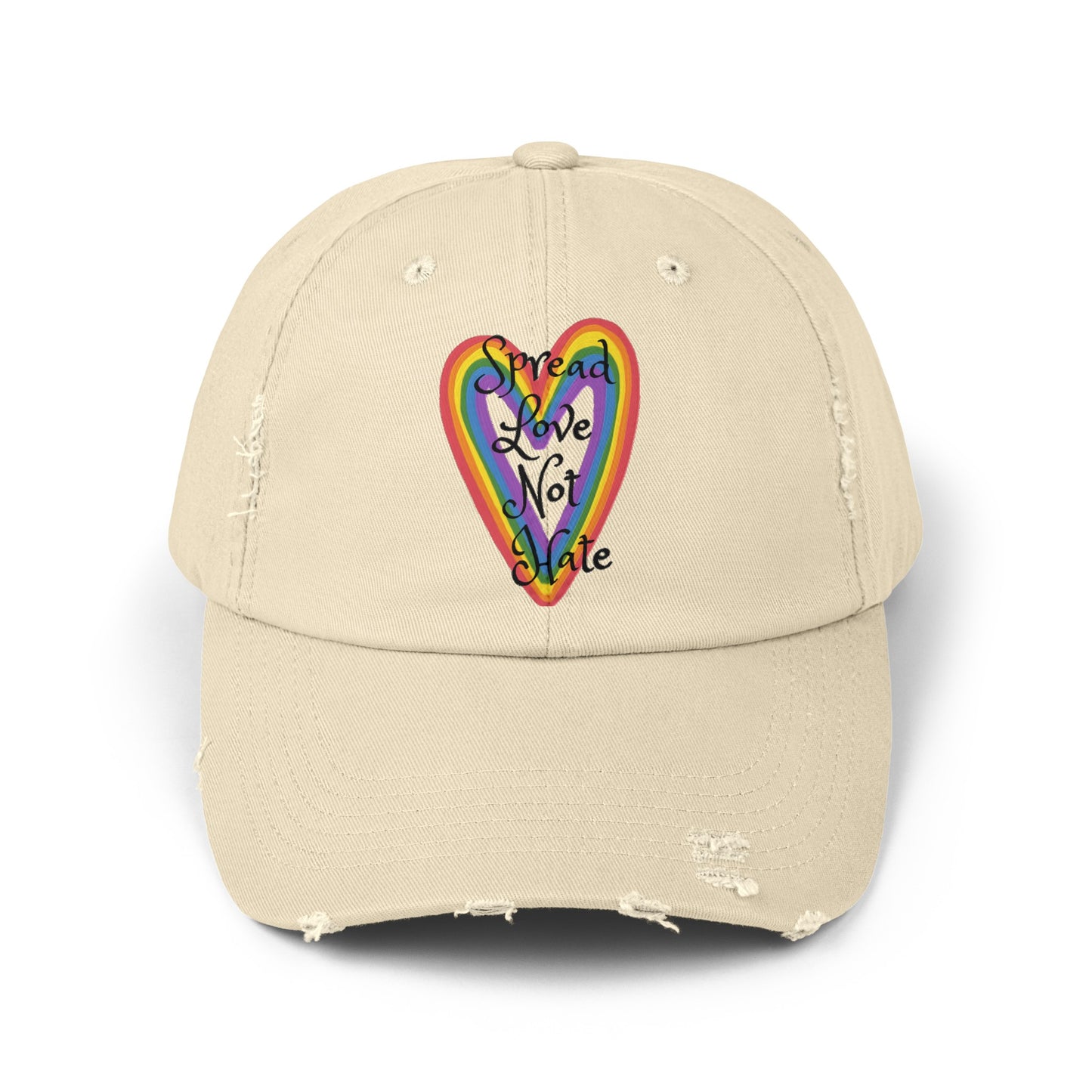 Spread love not hate Unisex Distressed Cap