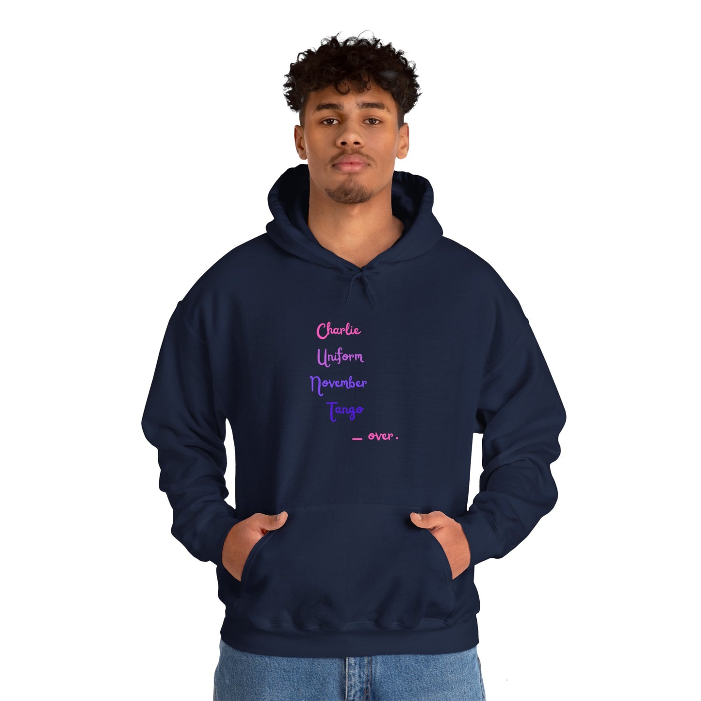 Charlie Uniform November Tango  over. Unisex Heavy Blend™ Hooded Sweatshirt