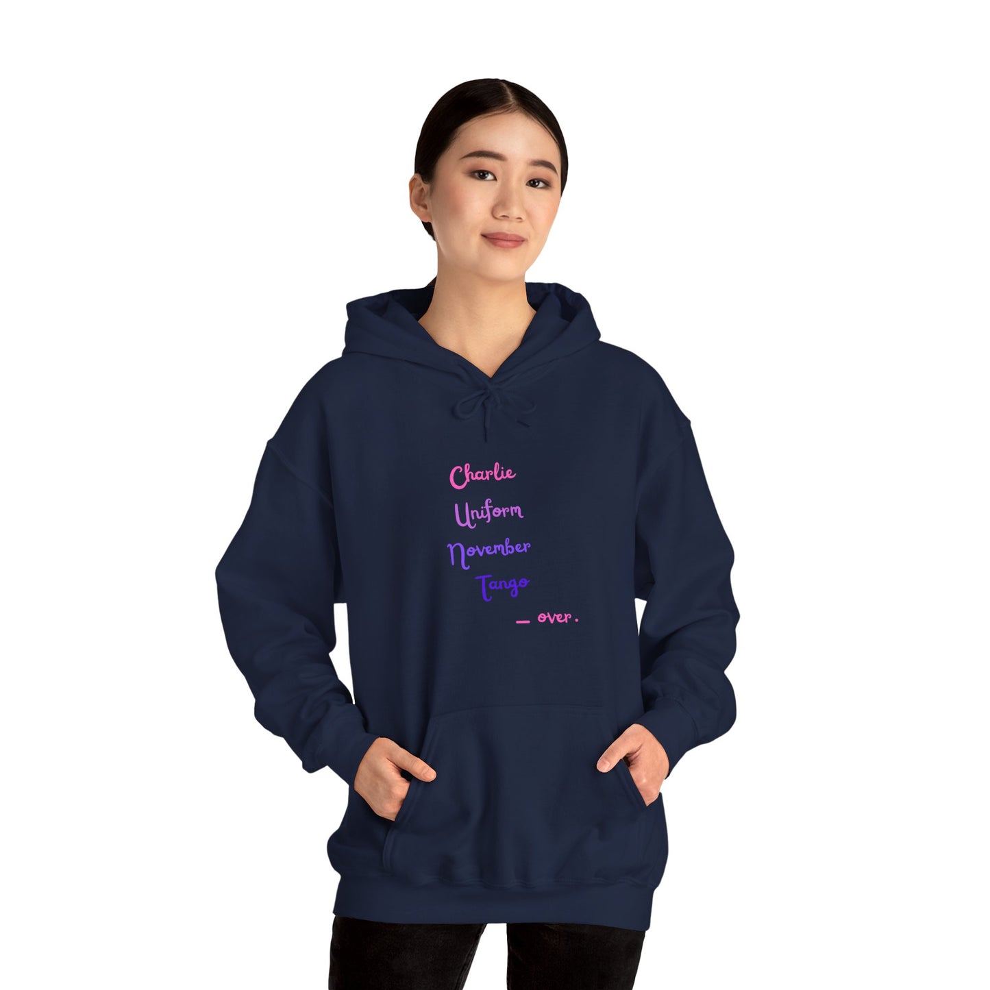 Charlie Uniform November Tango  over. Unisex Heavy Blend™ Hooded Sweatshirt