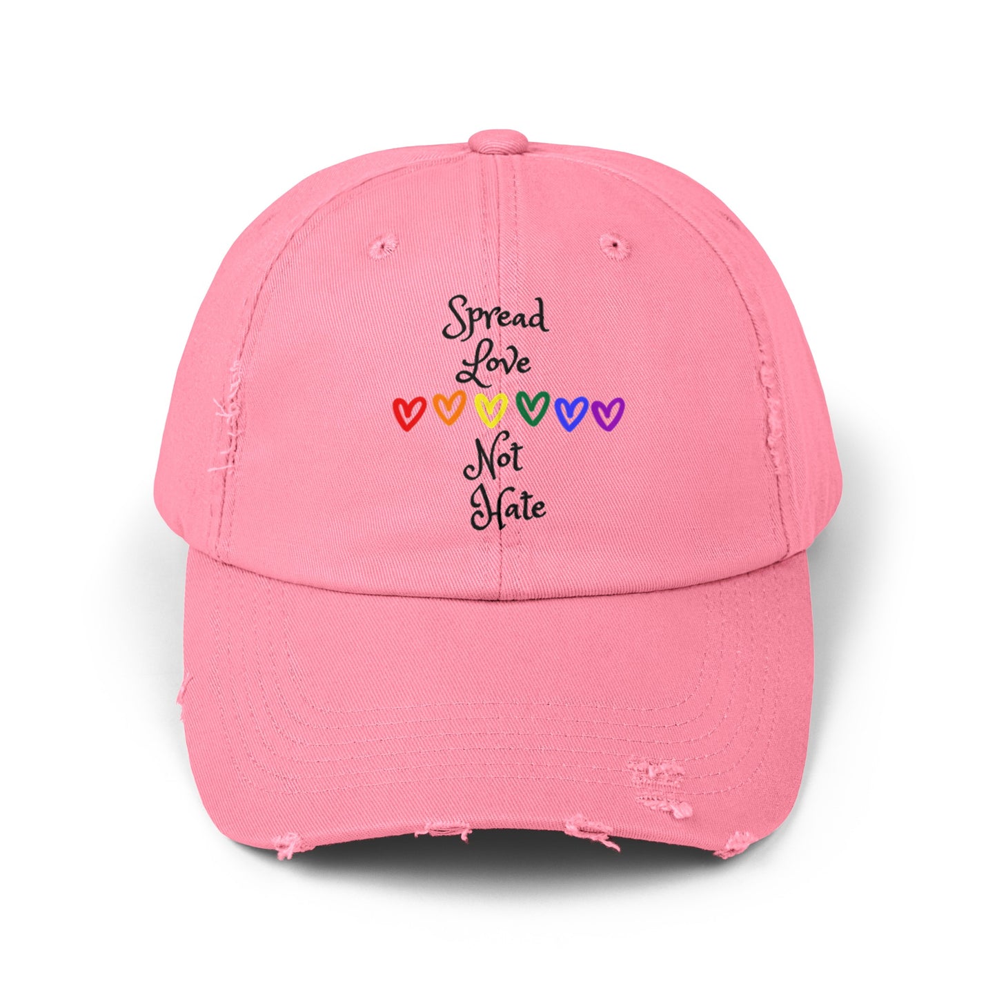 Spread love not hate Unisex Distressed Cap