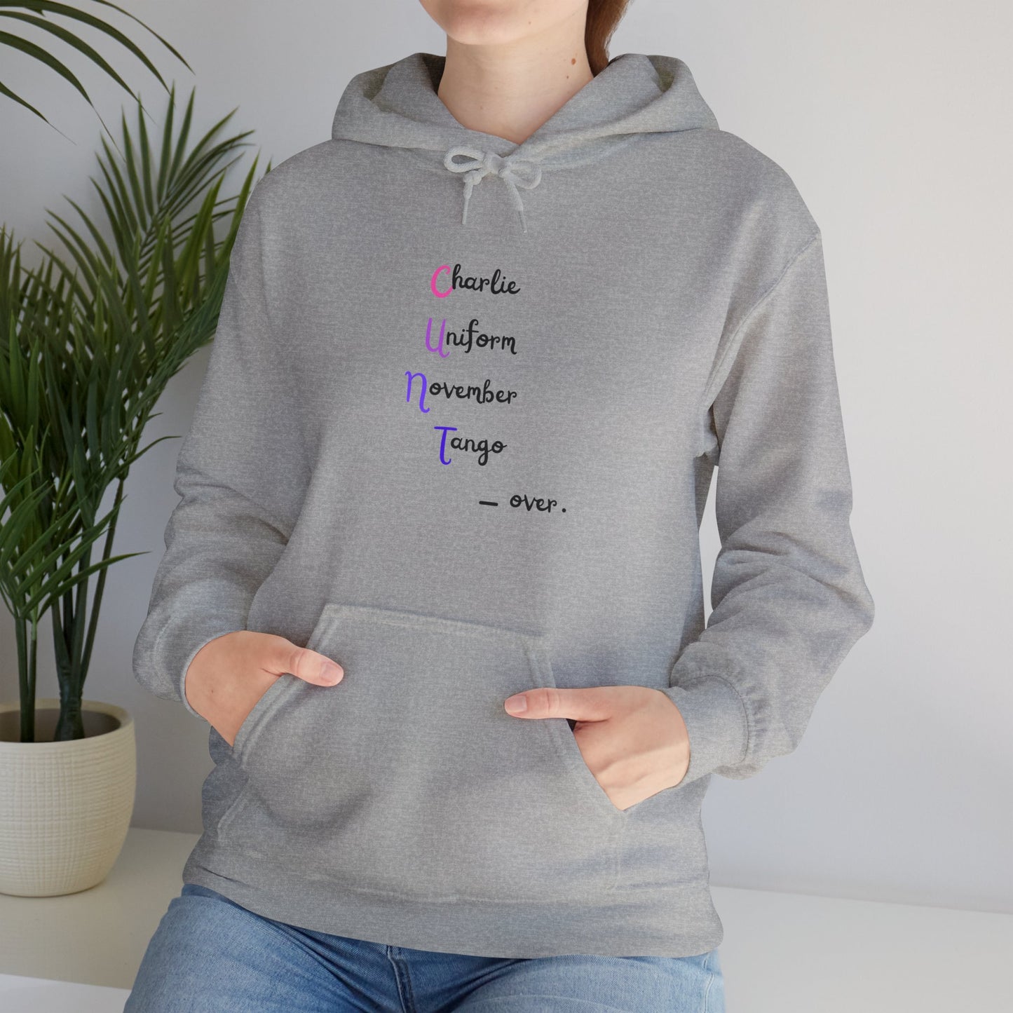 Charlie Uniform November Tango  over. Unisex Heavy Blend™ Hooded Sweatshirt