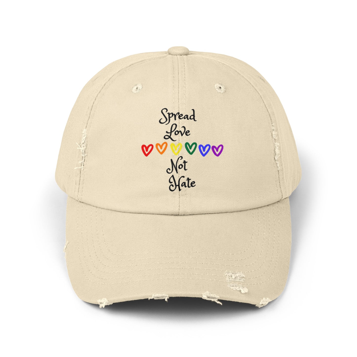 Spread love not hate Unisex Distressed Cap