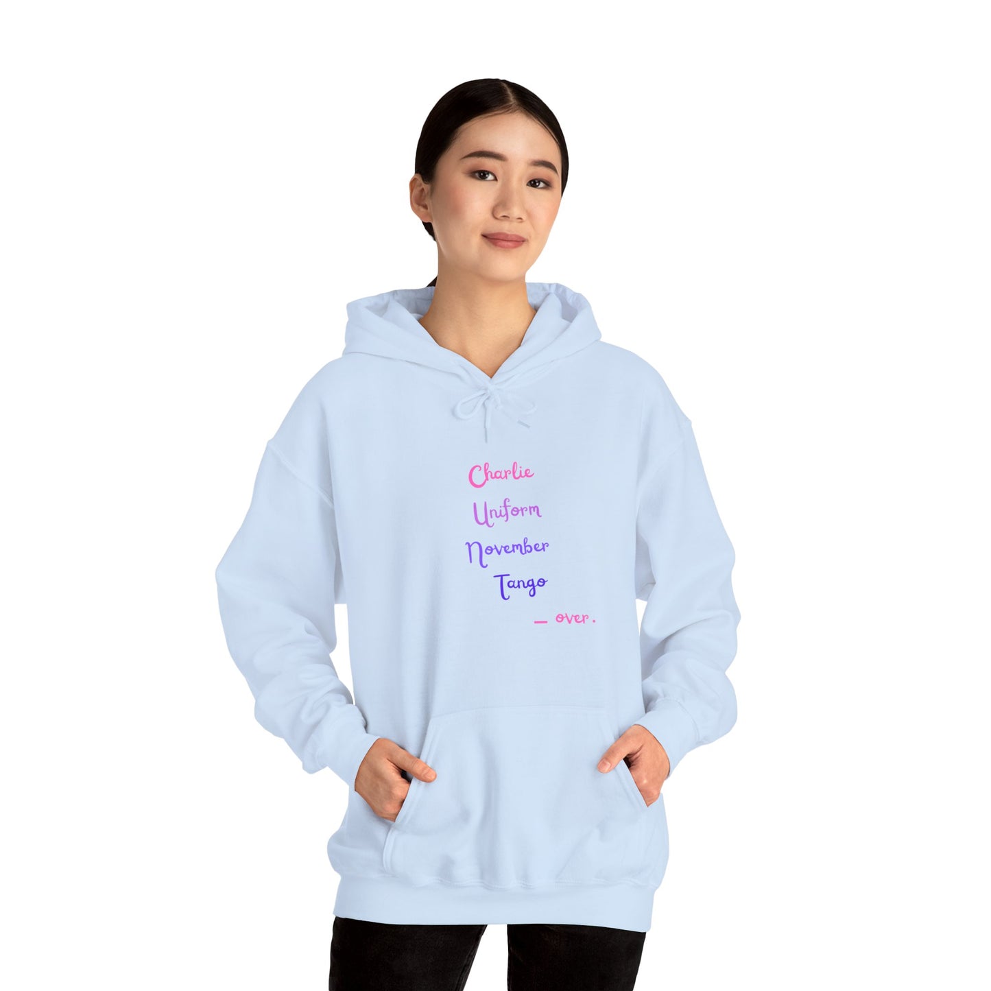 Charlie Uniform November Tango  over. Unisex Heavy Blend™ Hooded Sweatshirt