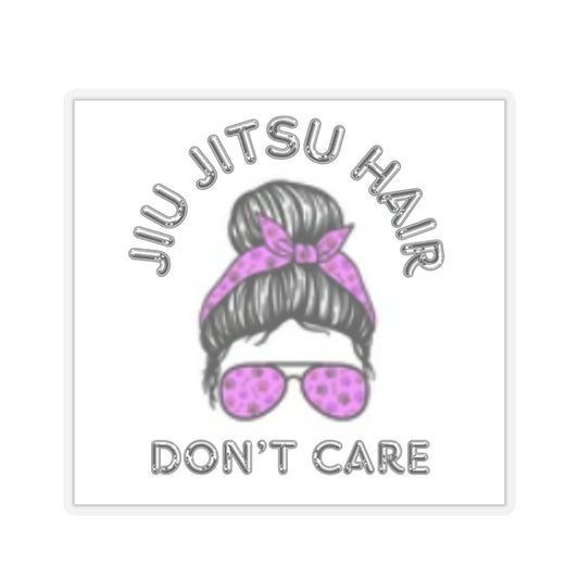 Jiu Jitsu hair don't care Kiss-Cut Stickers