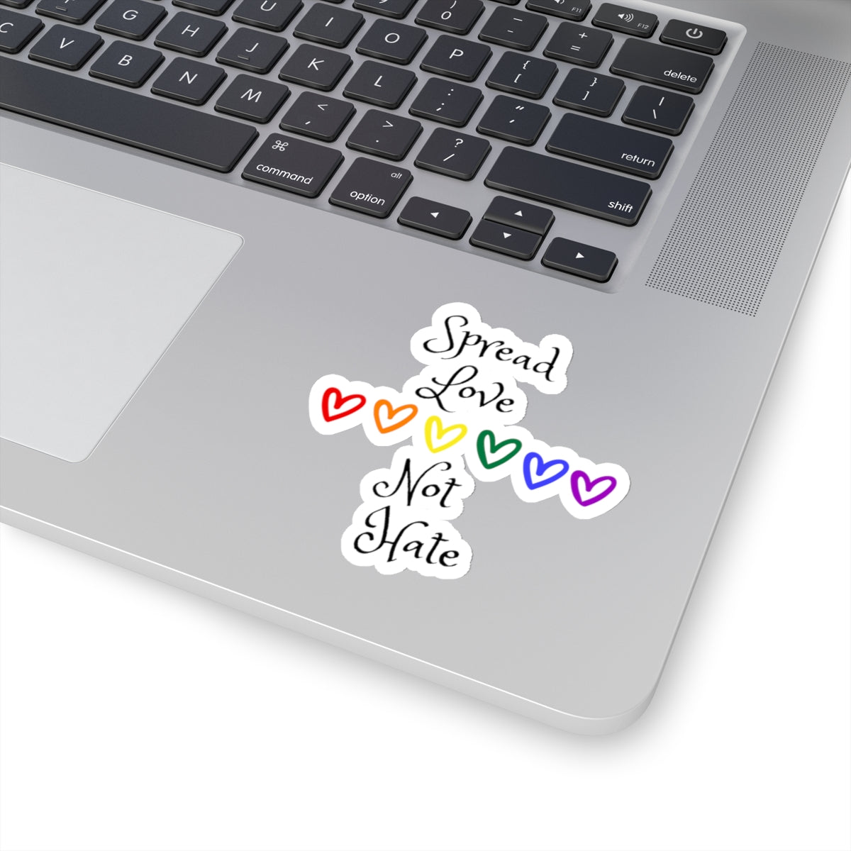 Spread love not hate Kiss-Cut Stickers