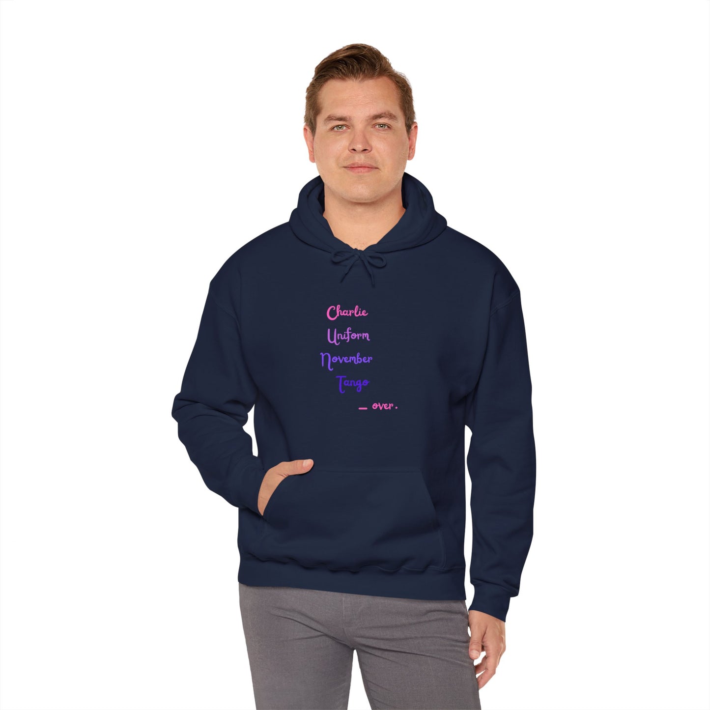 Charlie Uniform November Tango  over. Unisex Heavy Blend™ Hooded Sweatshirt