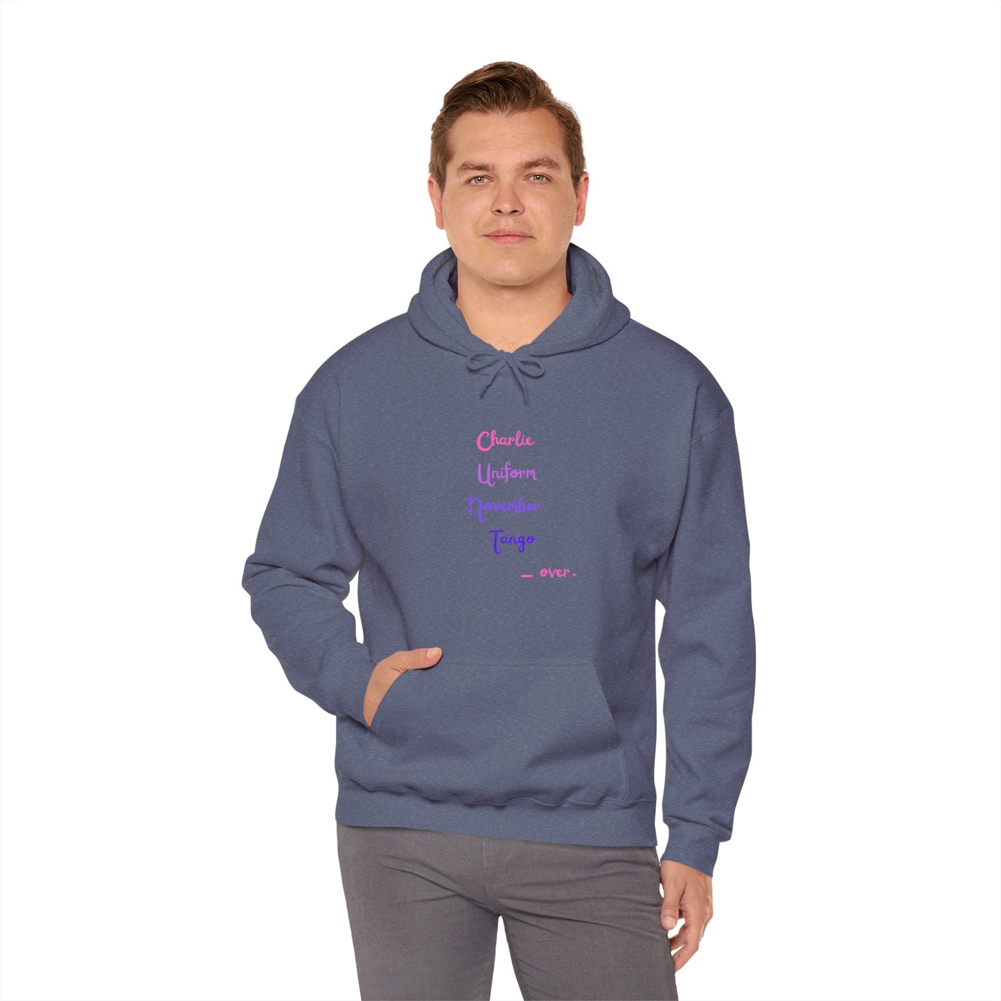 Charlie Uniform November Tango  over. Unisex Heavy Blend™ Hooded Sweatshirt