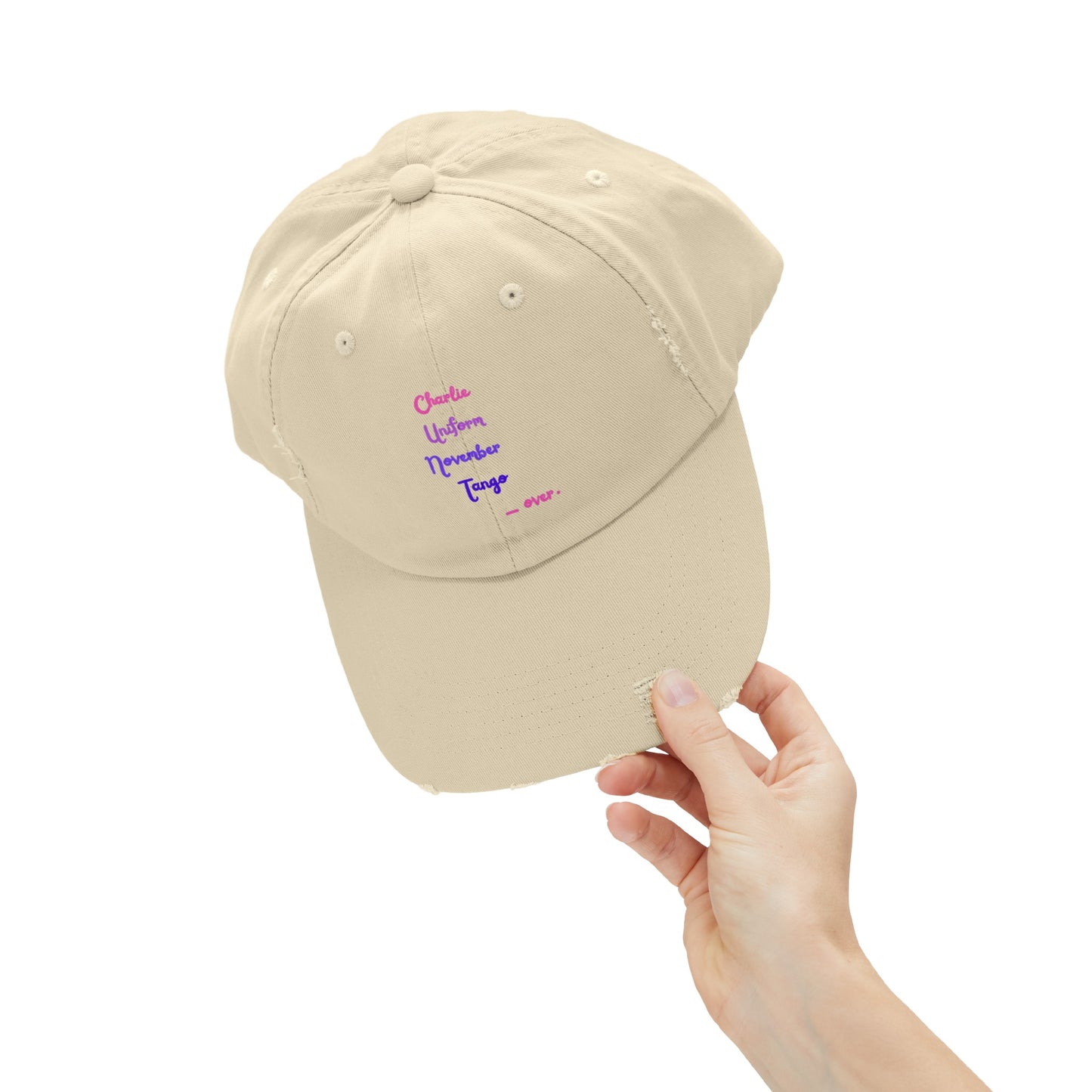 Charlie Uniform November Tango  - over Unisex Distressed Cap