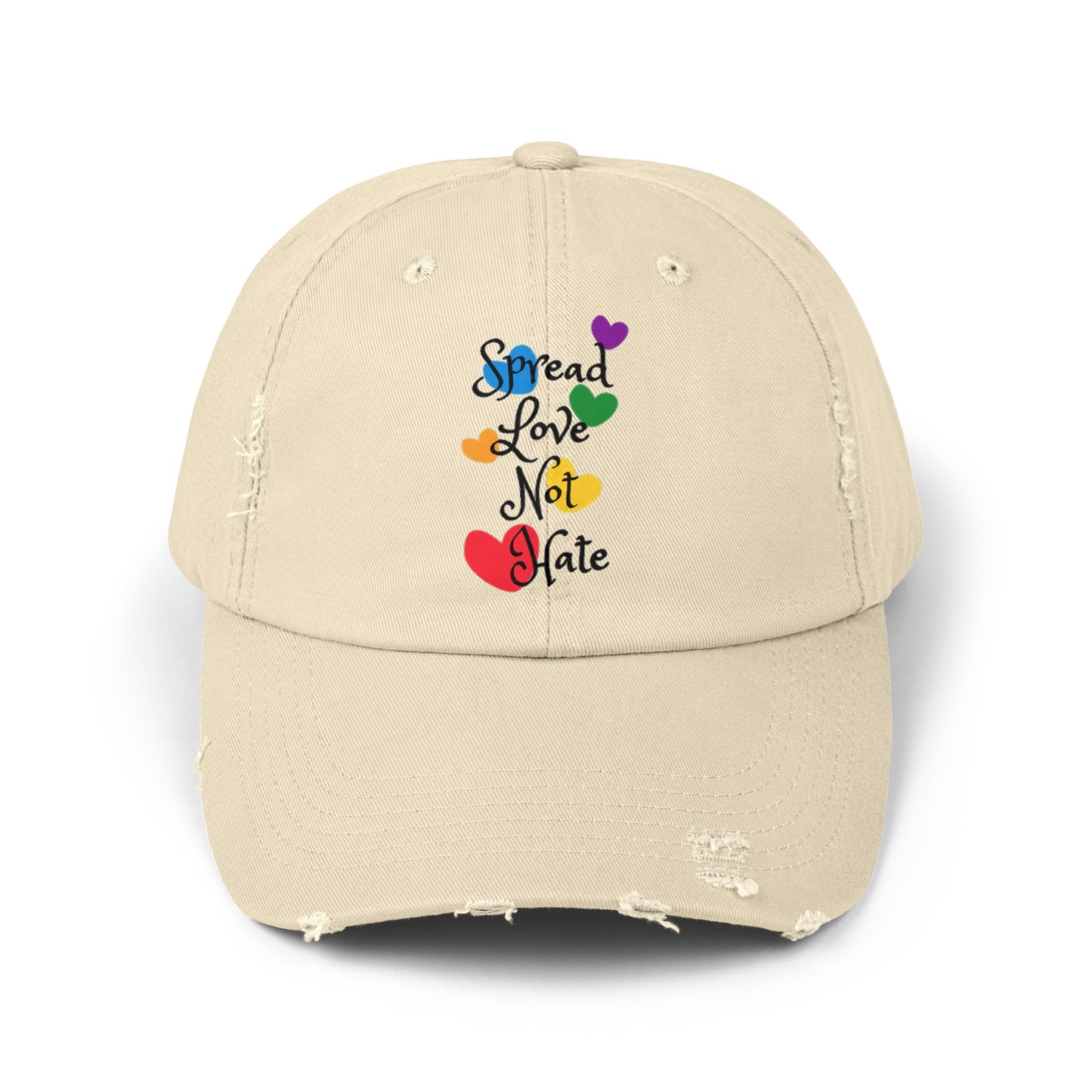 Spread love not hate Unisex Distressed Cap