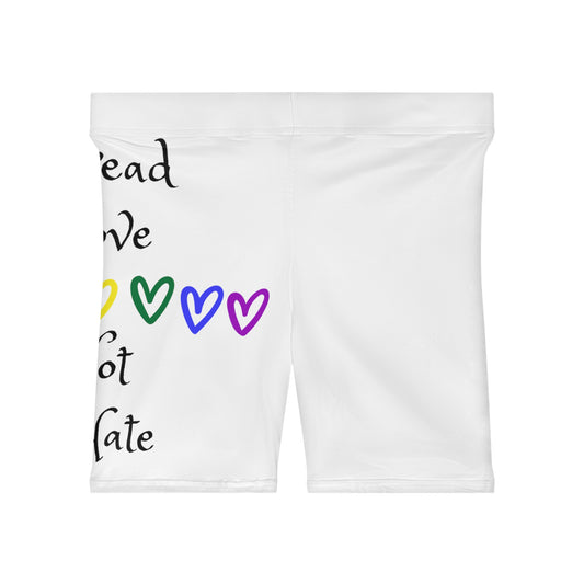 Spread love not hate Women's Biker Shorts (AOP)