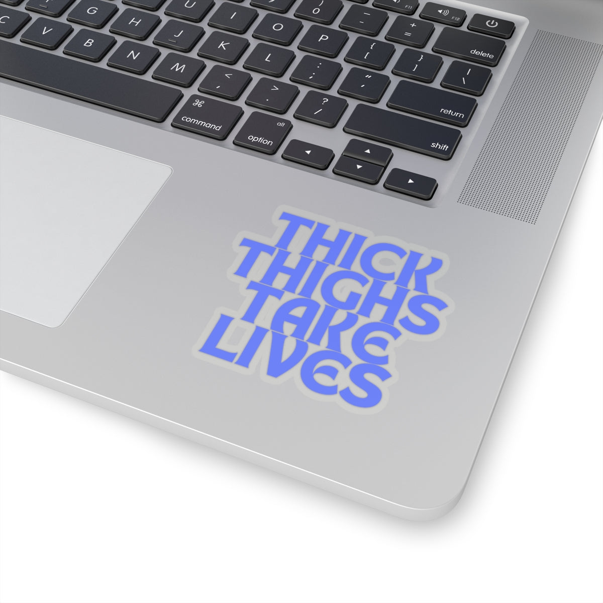 Thick Thighs Take Lives in blue  Kiss-Cut Stickers