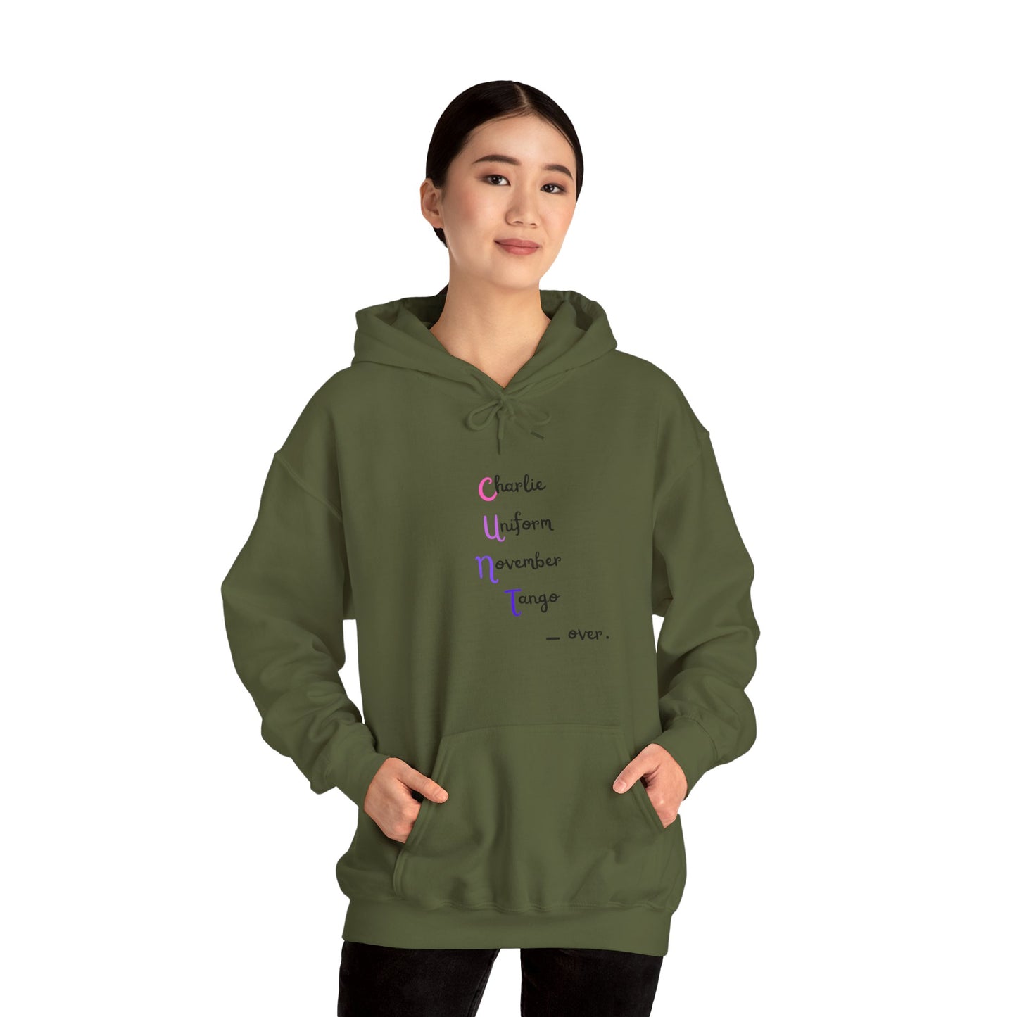 Charlie Uniform November Tango  over. Unisex Heavy Blend™ Hooded Sweatshirt