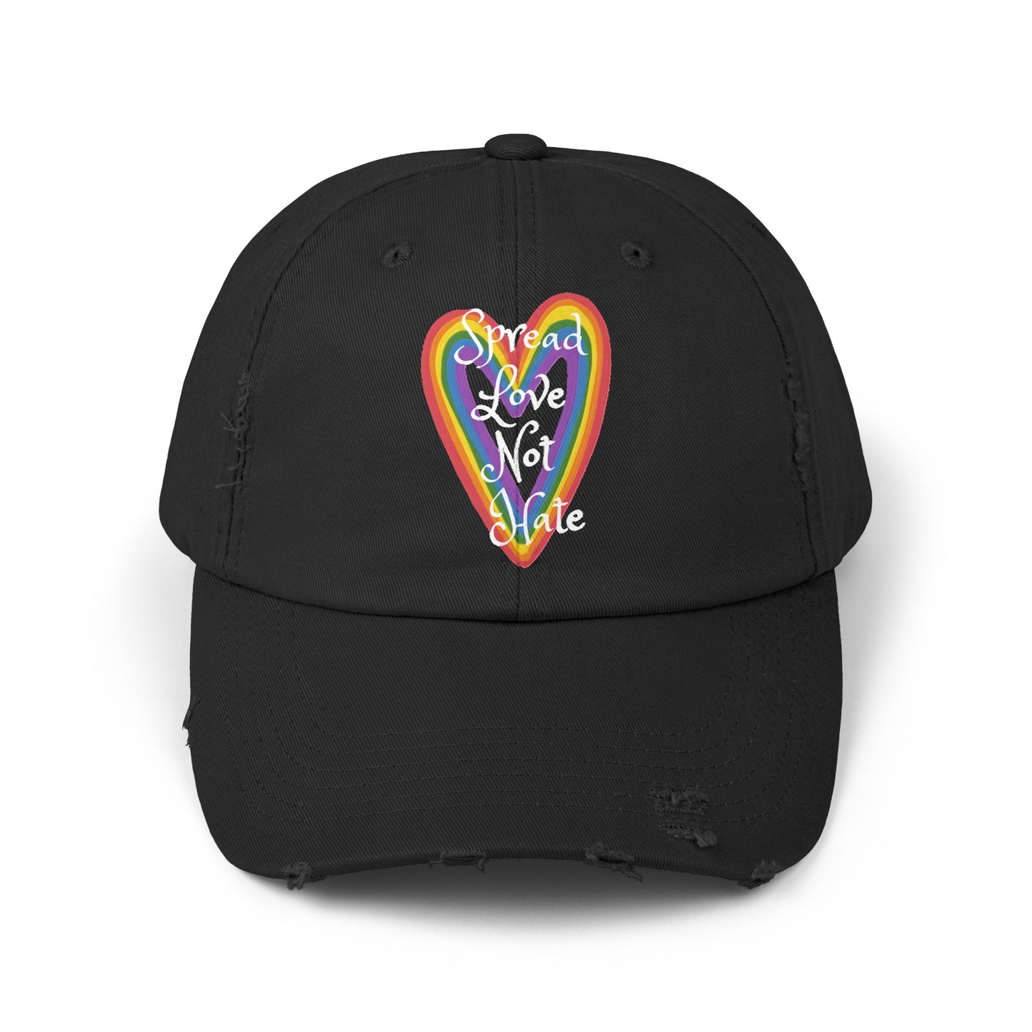 Spread love not hate Unisex Distressed Cap