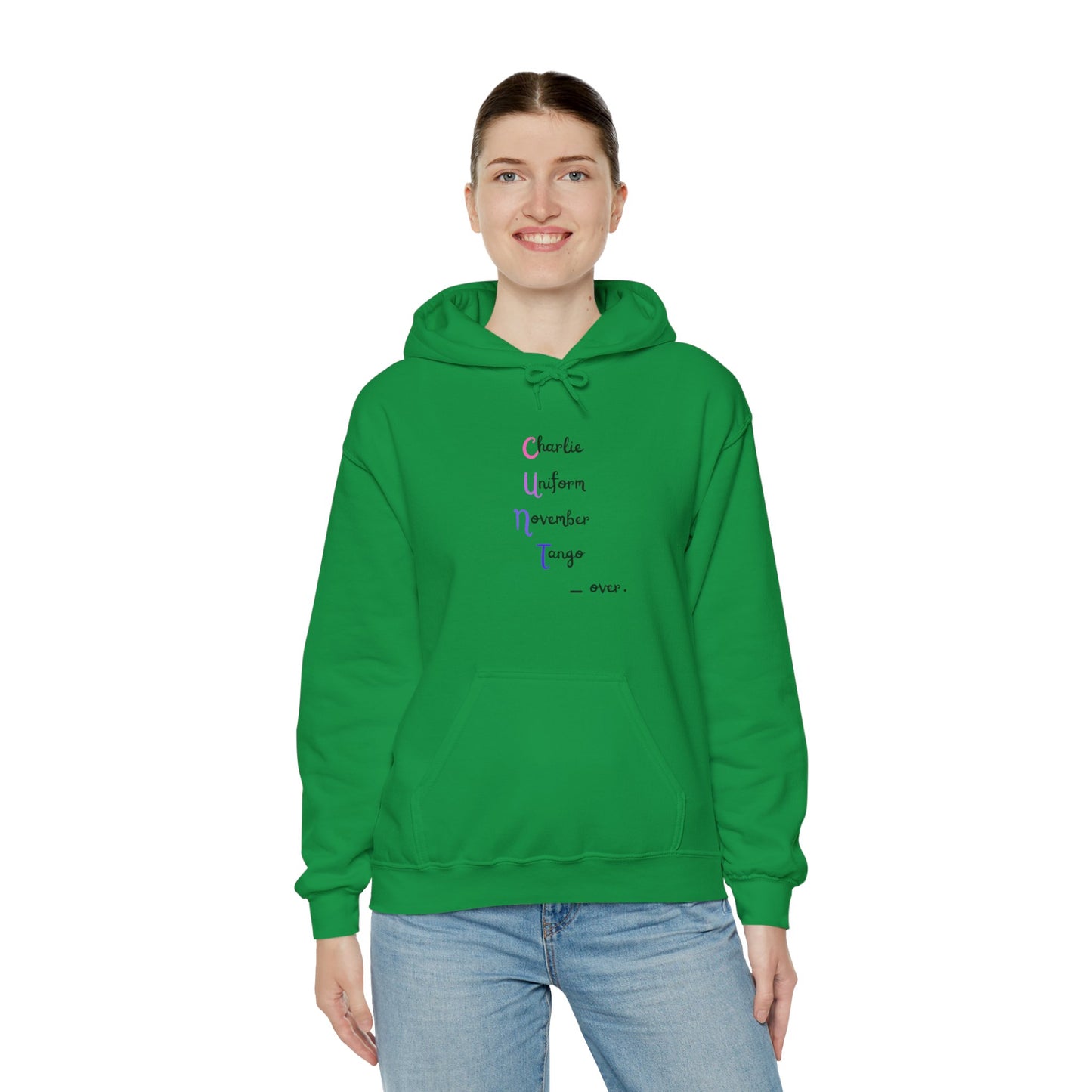 Charlie Uniform November Tango  over. Unisex Heavy Blend™ Hooded Sweatshirt