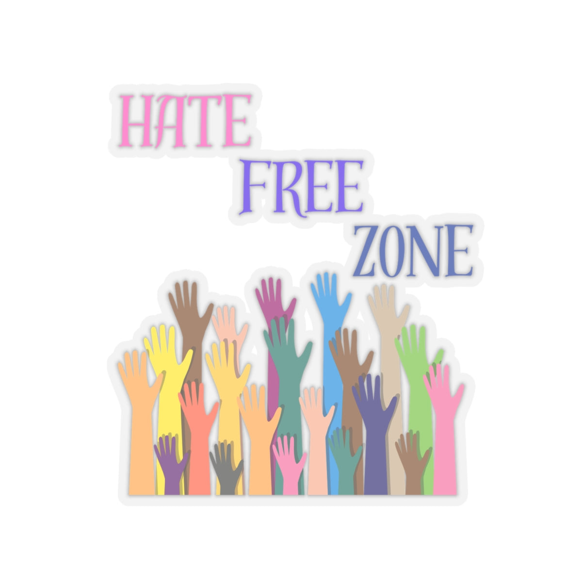 HATE FREE ZONE Kiss-Cut Stickers