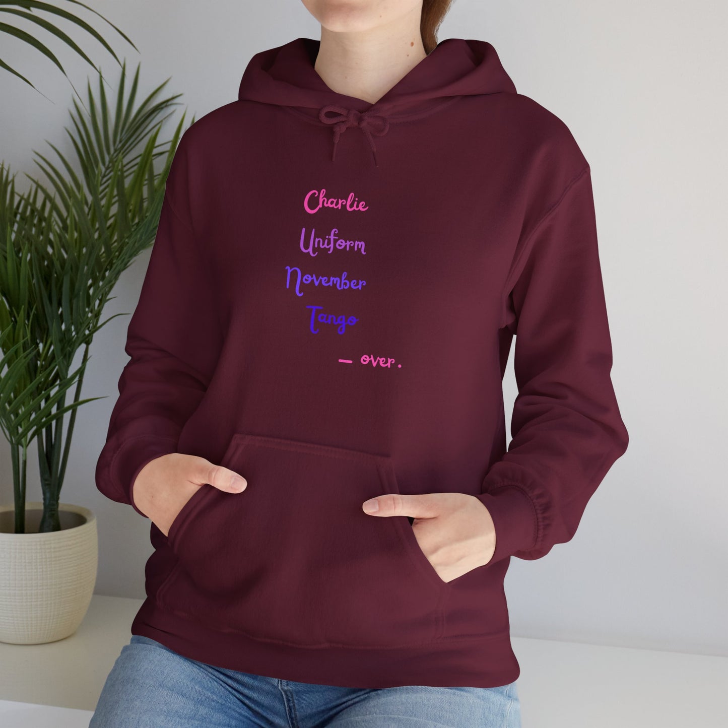 Charlie Uniform November Tango  over. Unisex Heavy Blend™ Hooded Sweatshirt