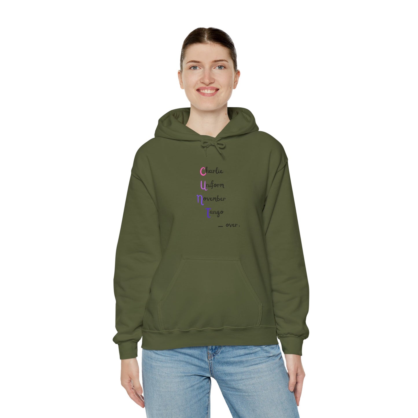 Charlie Uniform November Tango  over. Unisex Heavy Blend™ Hooded Sweatshirt