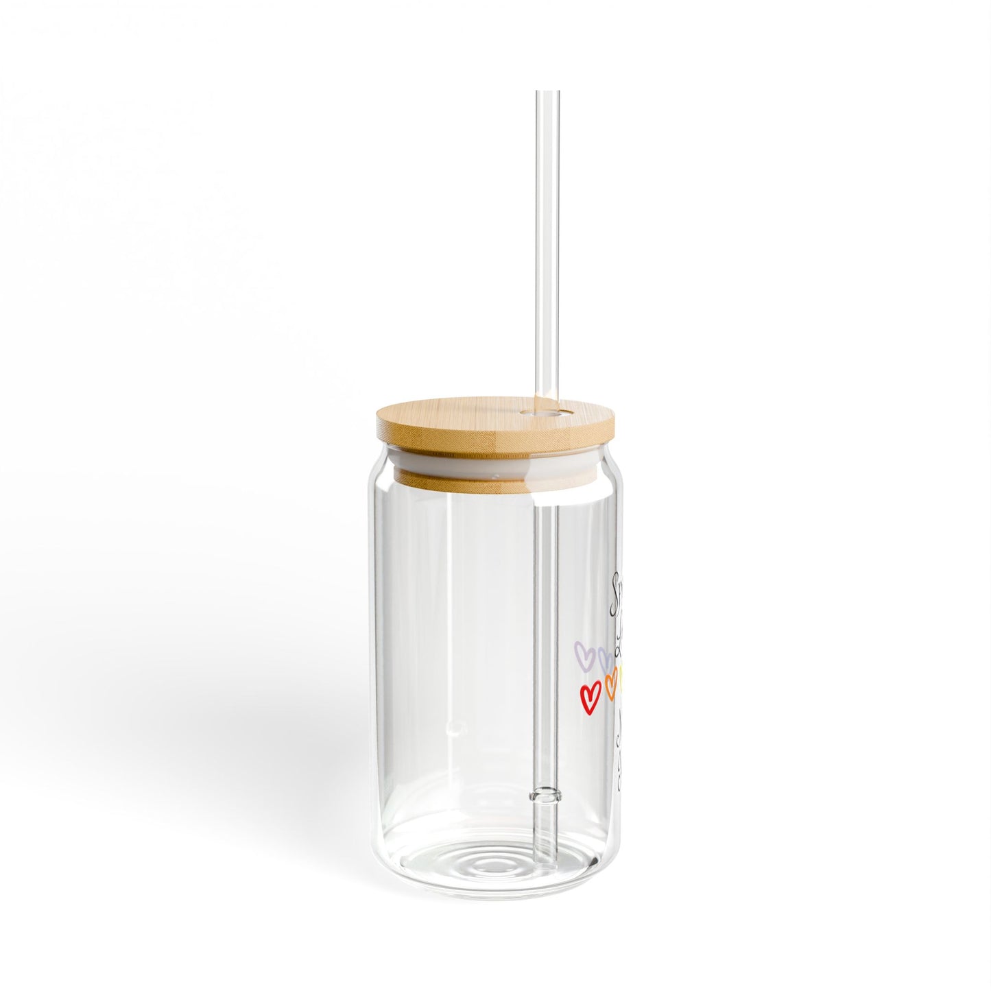 Spread Love Not Hate Sipper Glass, 16oz with or without lid and straw