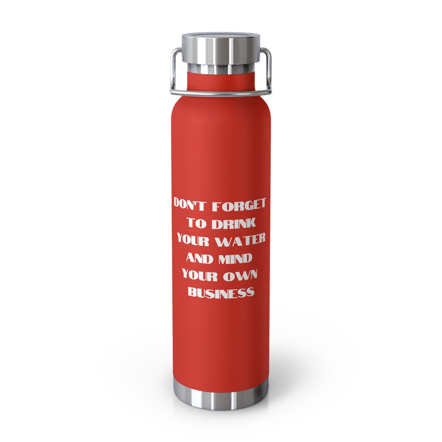 Don't forget to drink your water and mind your own business Copper Vacuum Insulated Bottle, 22oz