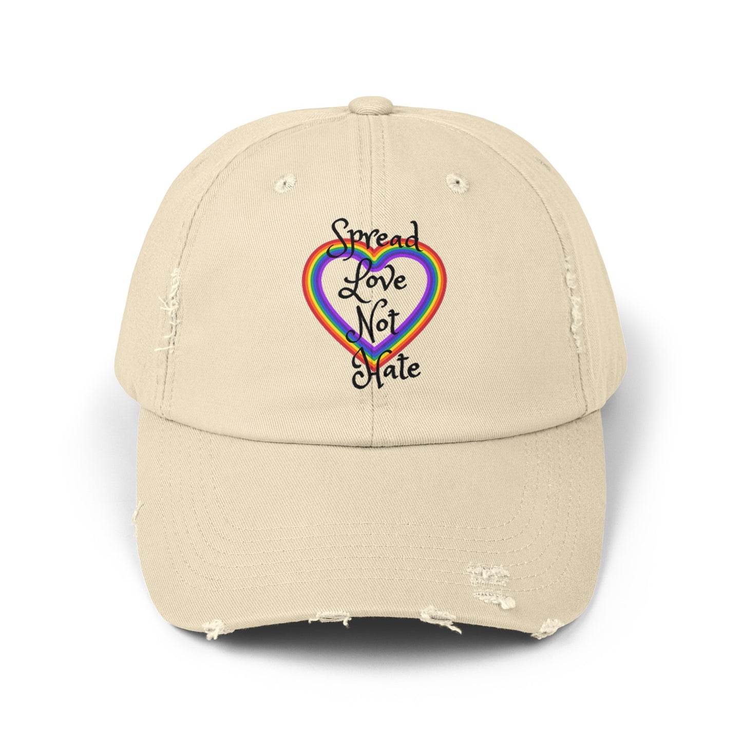 Spread love not hate Unisex Distressed Cap