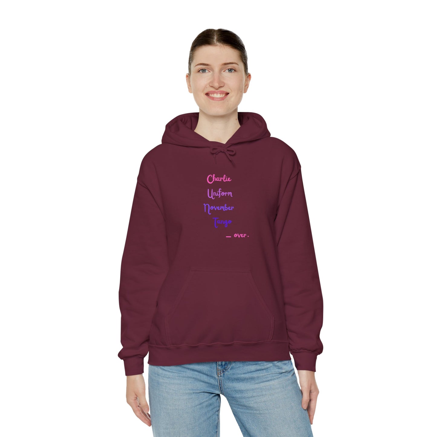 Charlie Uniform November Tango  over. Unisex Heavy Blend™ Hooded Sweatshirt