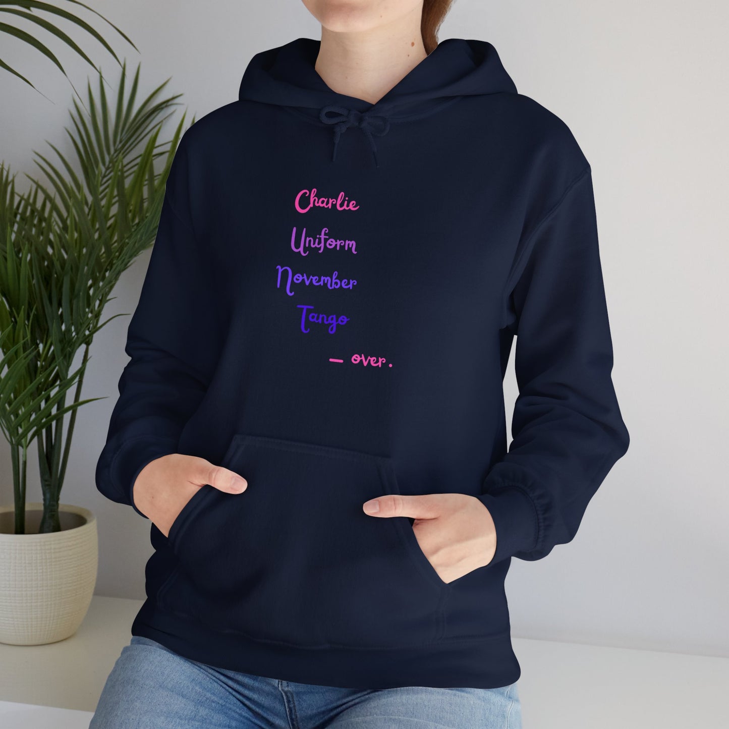 Charlie Uniform November Tango  over. Unisex Heavy Blend™ Hooded Sweatshirt