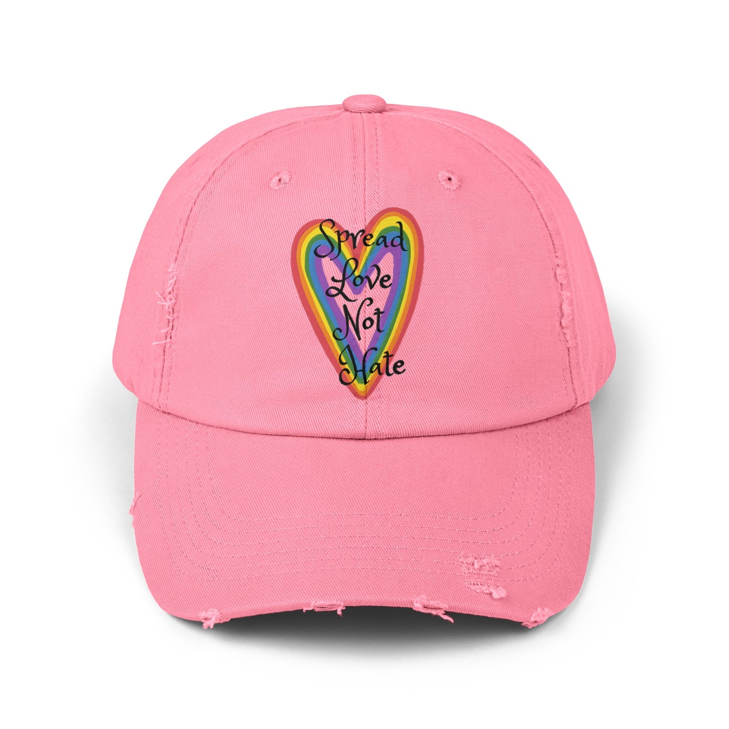 Spread love not hate Unisex Distressed Cap