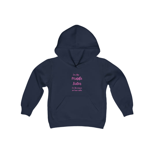 I'm the middle sister I'm the reason we have rules Youth Heavy Blend Hooded Sweatshirt