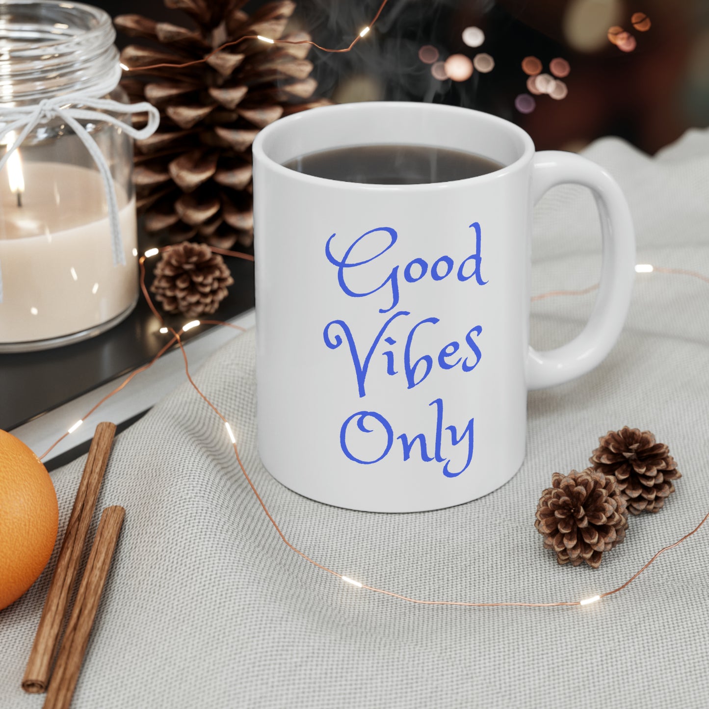 Good Vibes Only Ceramic Mug, 11oz