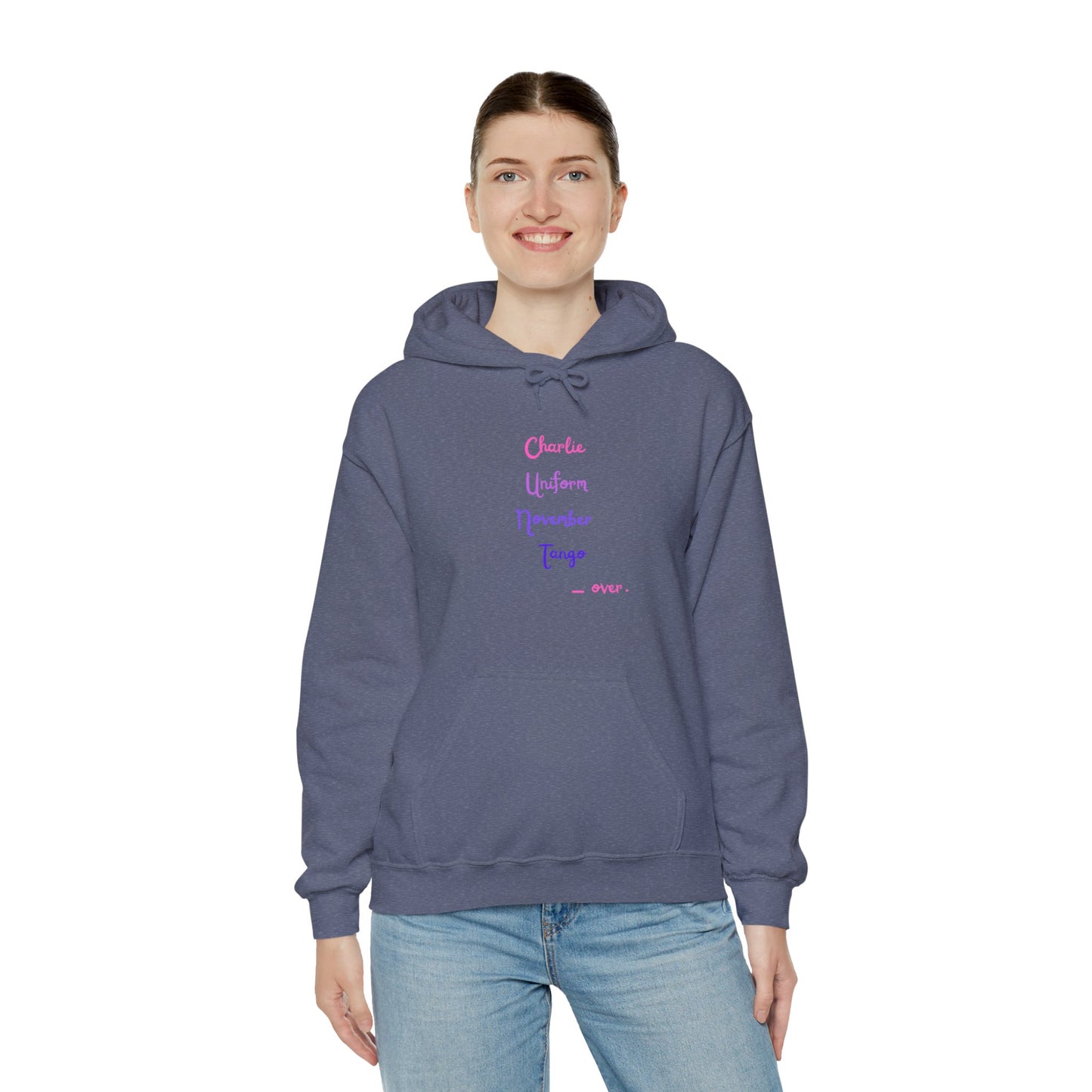 Charlie Uniform November Tango  over. Unisex Heavy Blend™ Hooded Sweatshirt