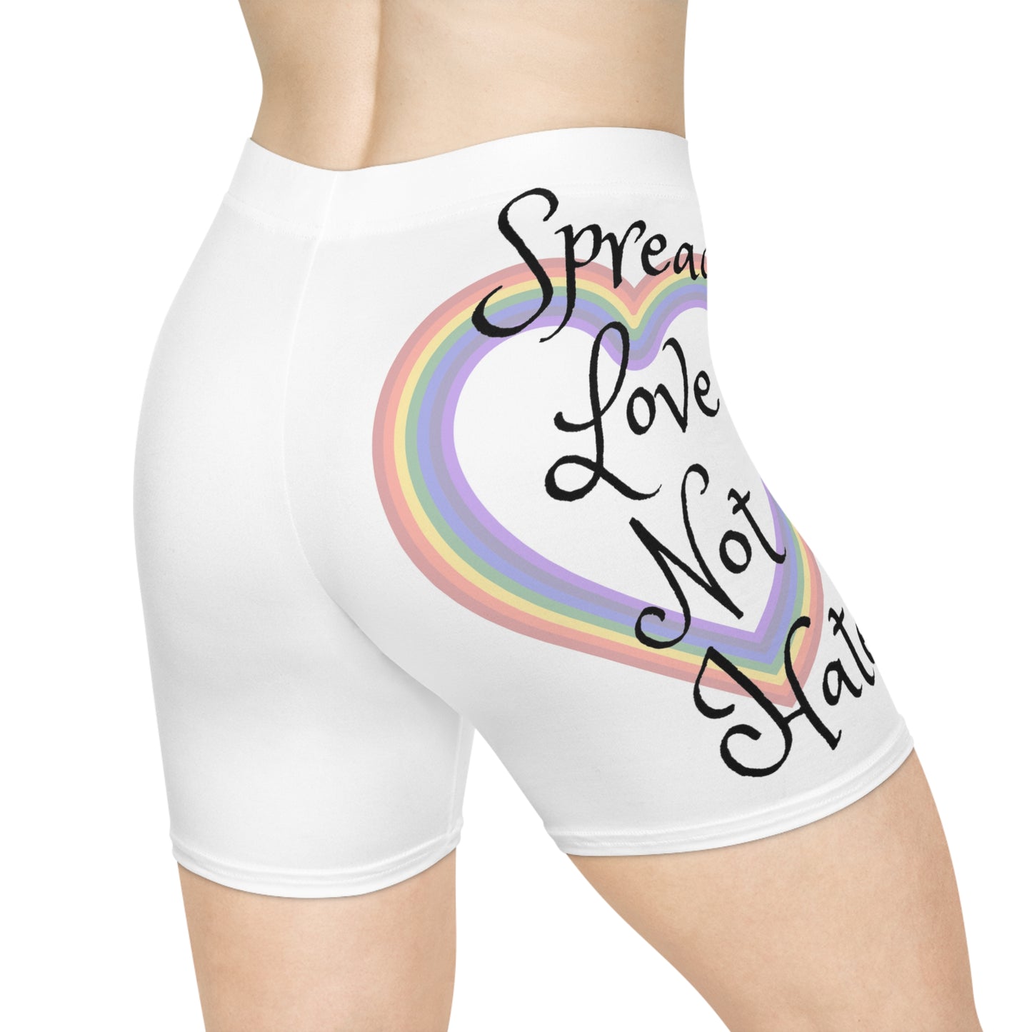 Spread love not hate Women's Biker Shorts (AOP)