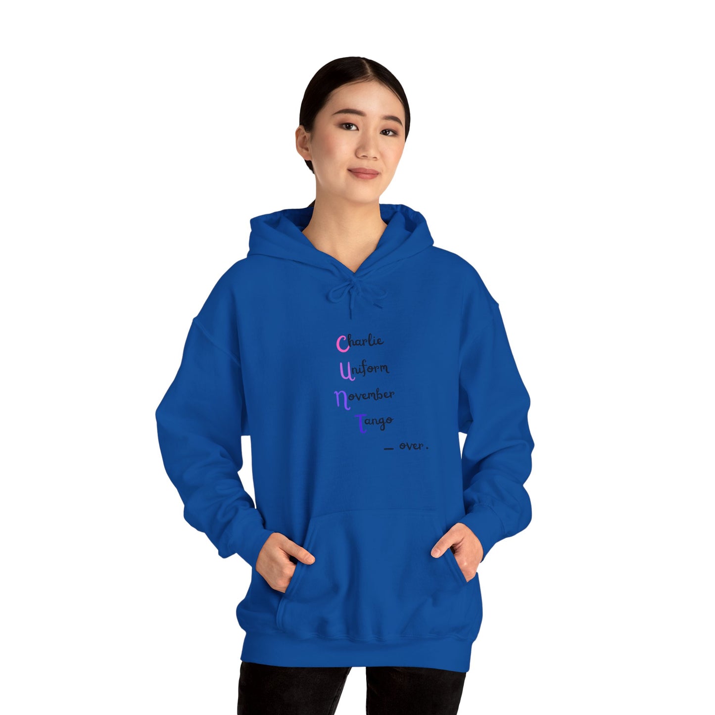 Charlie Uniform November Tango  over. Unisex Heavy Blend™ Hooded Sweatshirt