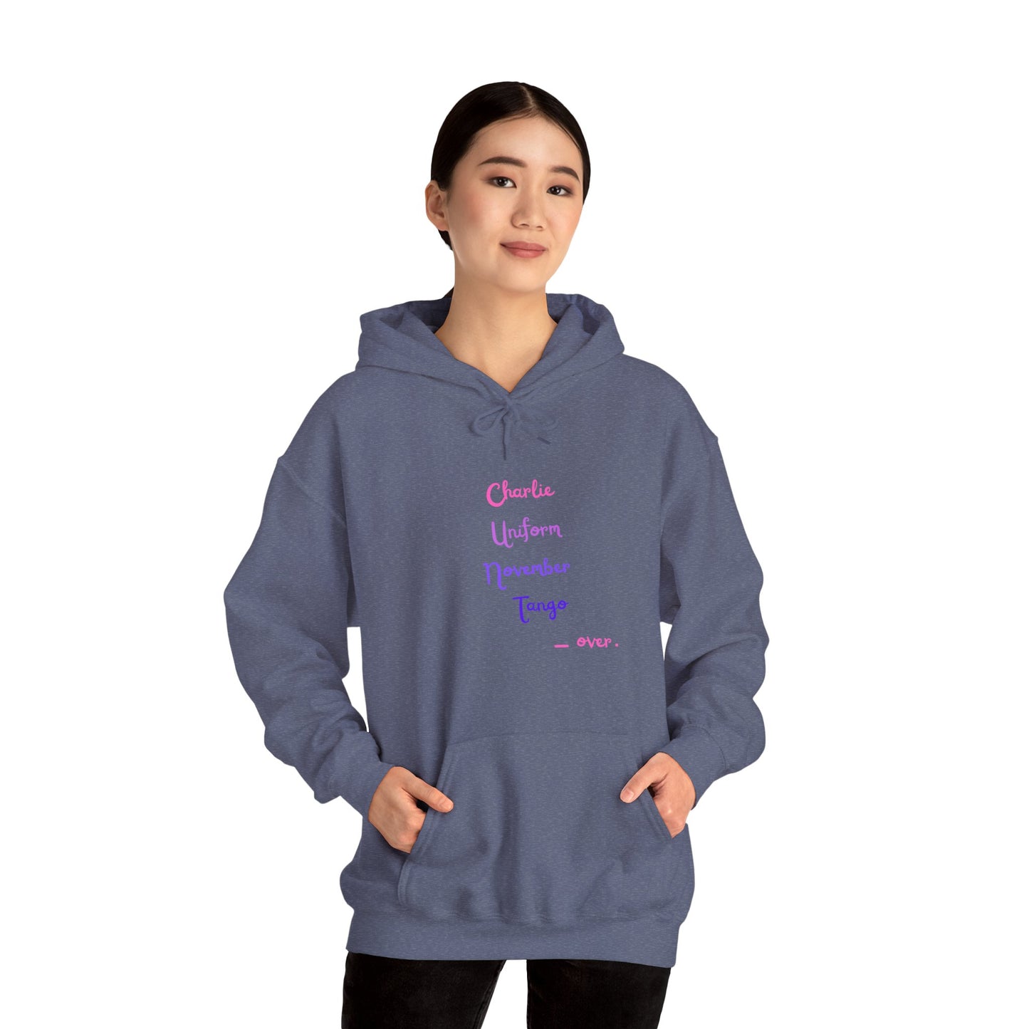 Charlie Uniform November Tango  over. Unisex Heavy Blend™ Hooded Sweatshirt