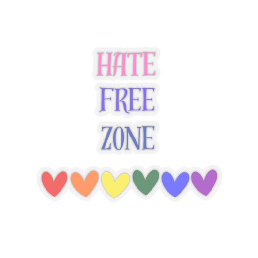 HATE FREE ZONE Kiss-Cut Stickers