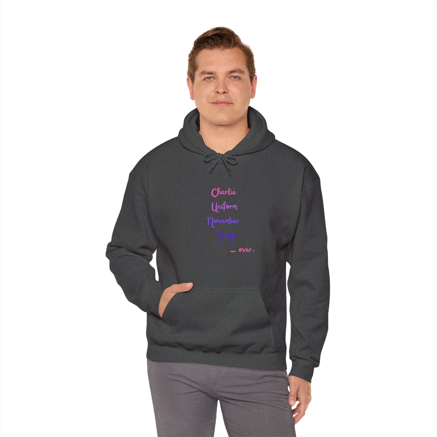 Charlie Uniform November Tango  over. Unisex Heavy Blend™ Hooded Sweatshirt