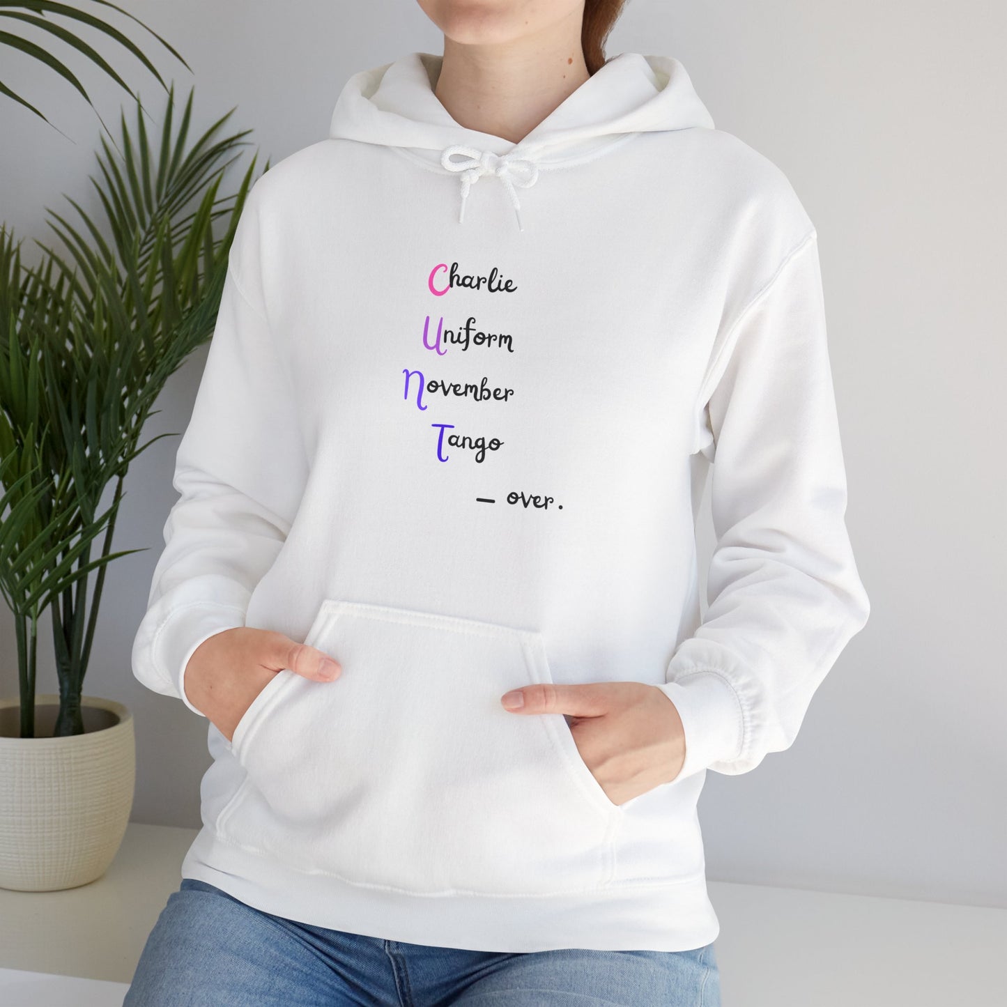 Charlie Uniform November Tango  over. Unisex Heavy Blend™ Hooded Sweatshirt