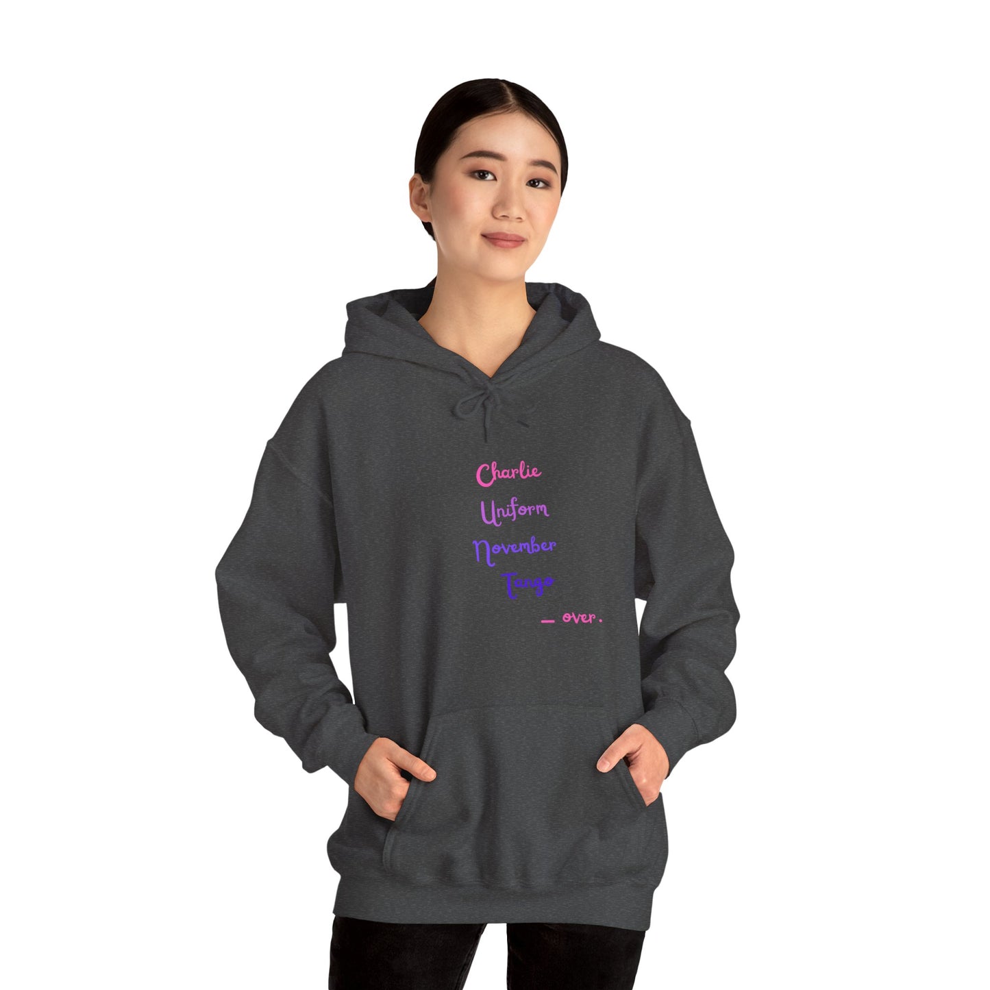 Charlie Uniform November Tango  over. Unisex Heavy Blend™ Hooded Sweatshirt