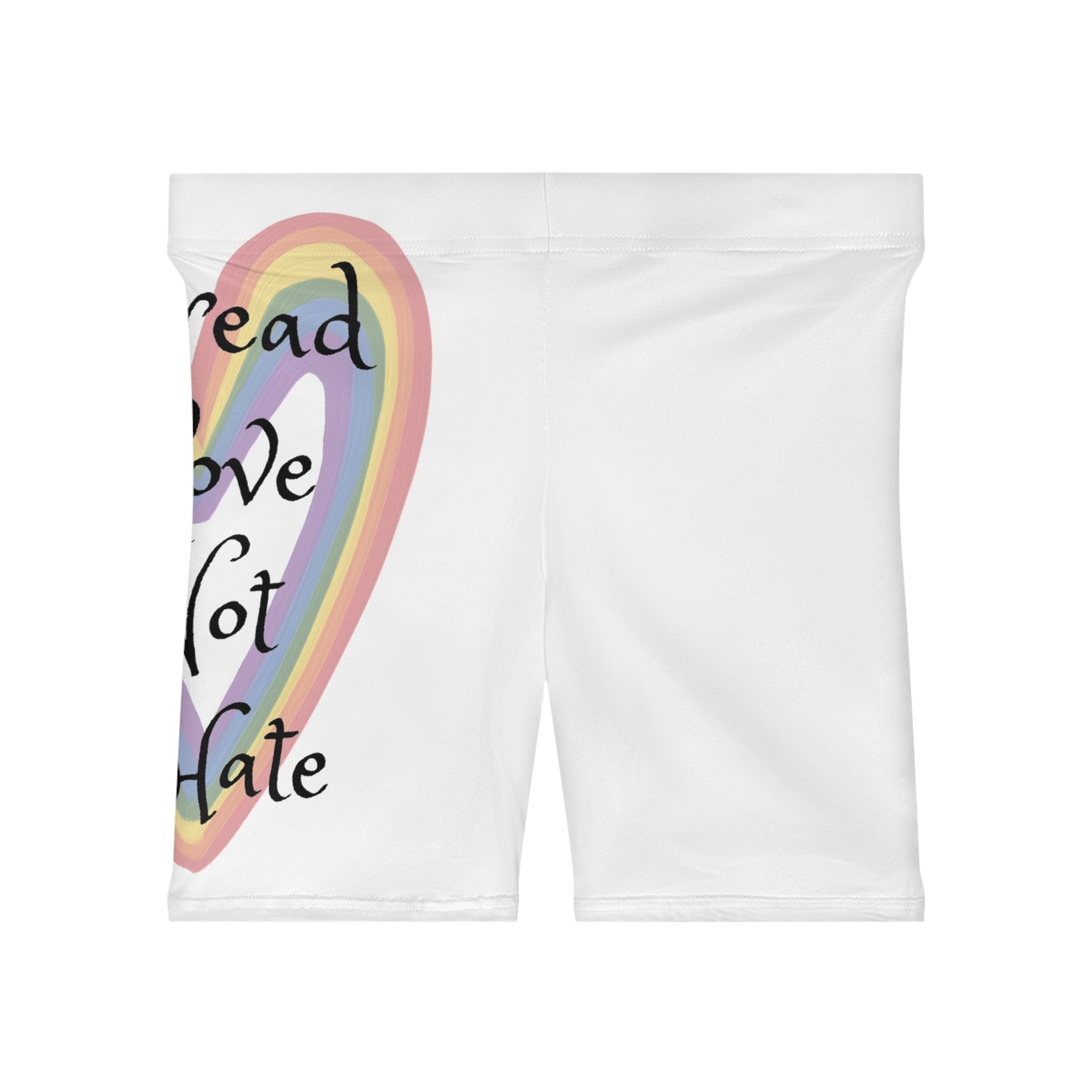 Spread love not hate Women's Biker Shorts (AOP)