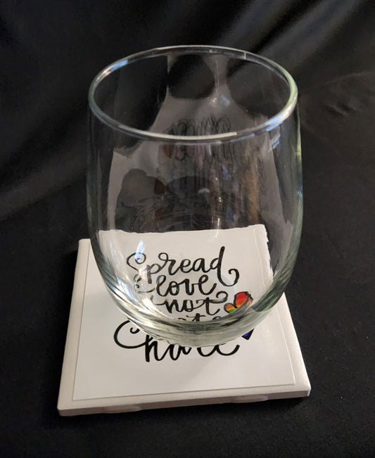 Handcrafted set of 4 individual 4"x4” ceramic tile coasters featuring original designs/uplifting messages. Sealed, durable, and perfect for everyday use/gifting.