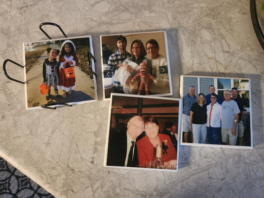 Personalized Handcrafted Photo Coasters Set of 4 | Custom Picture Coasters | Ceramic Drink Coasters | Family Photo Gift | Wedding Gift | Housewarming