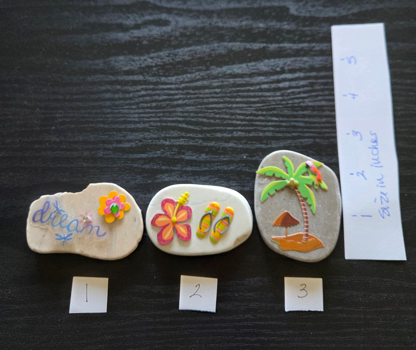 Handmade Stone Tile Magnets – Choose Your Design – One-of-a-Kind Summer, Beach & Inspirational Refrigerator Magnets