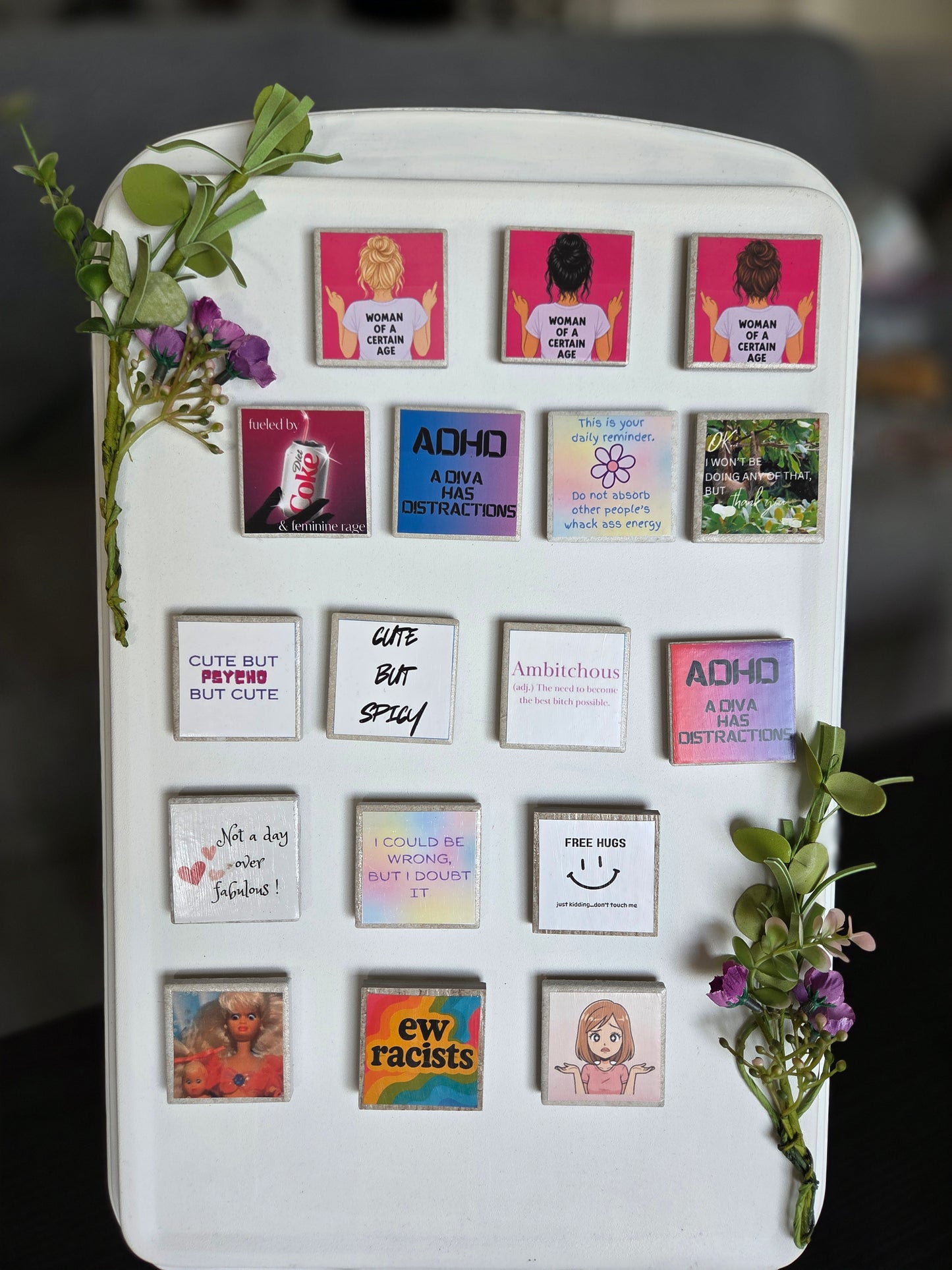Funny Menopause & Midlife Magnets | Sarcastic Women’s Fridge Magnets | Empowering Humor Gifts | Handmade Sassy Magnet Collection