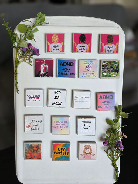 Funny Menopause & Midlife Magnets | Sarcastic Women’s Fridge Magnets | Empowering Humor Gifts | Handmade Sassy Magnet Collection